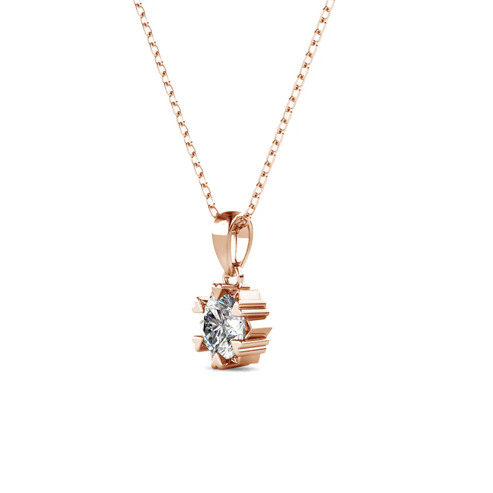 Maggie 18k White Gold Plated Pendant Necklace with Round Cut Solitaire Swarovski Crystal - Image 12