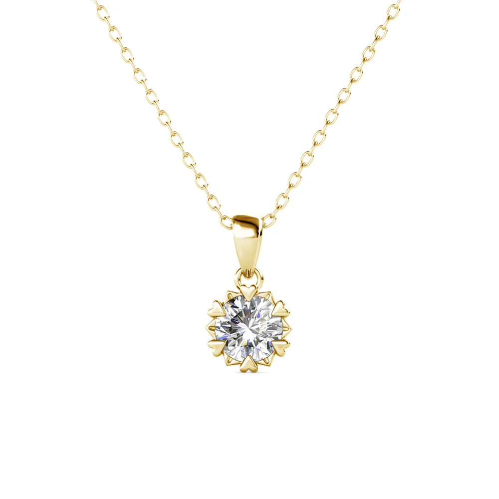 Maggie 18k White Gold Plated Pendant Necklace with Round Cut Solitaire Swarovski Crystal - Image 6