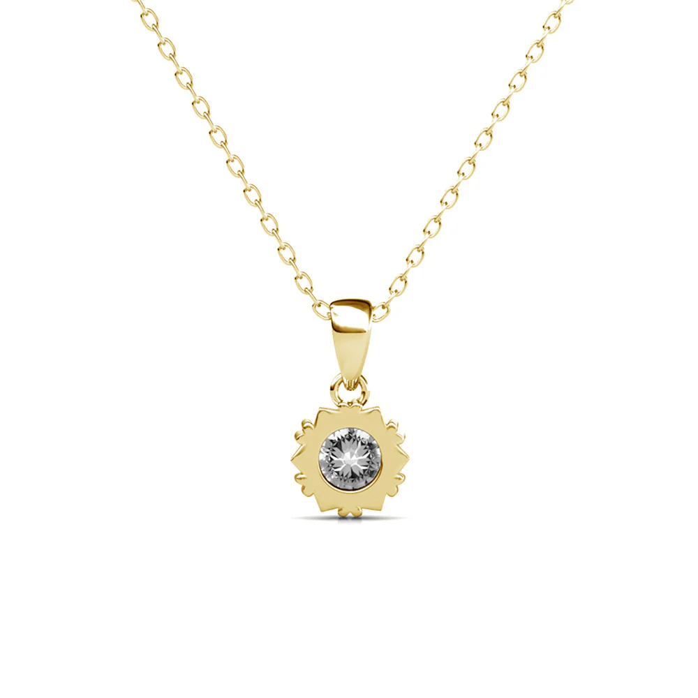 Maggie 18k White Gold Plated Pendant Necklace with Round Cut Solitaire Swarovski Crystal - Image 9