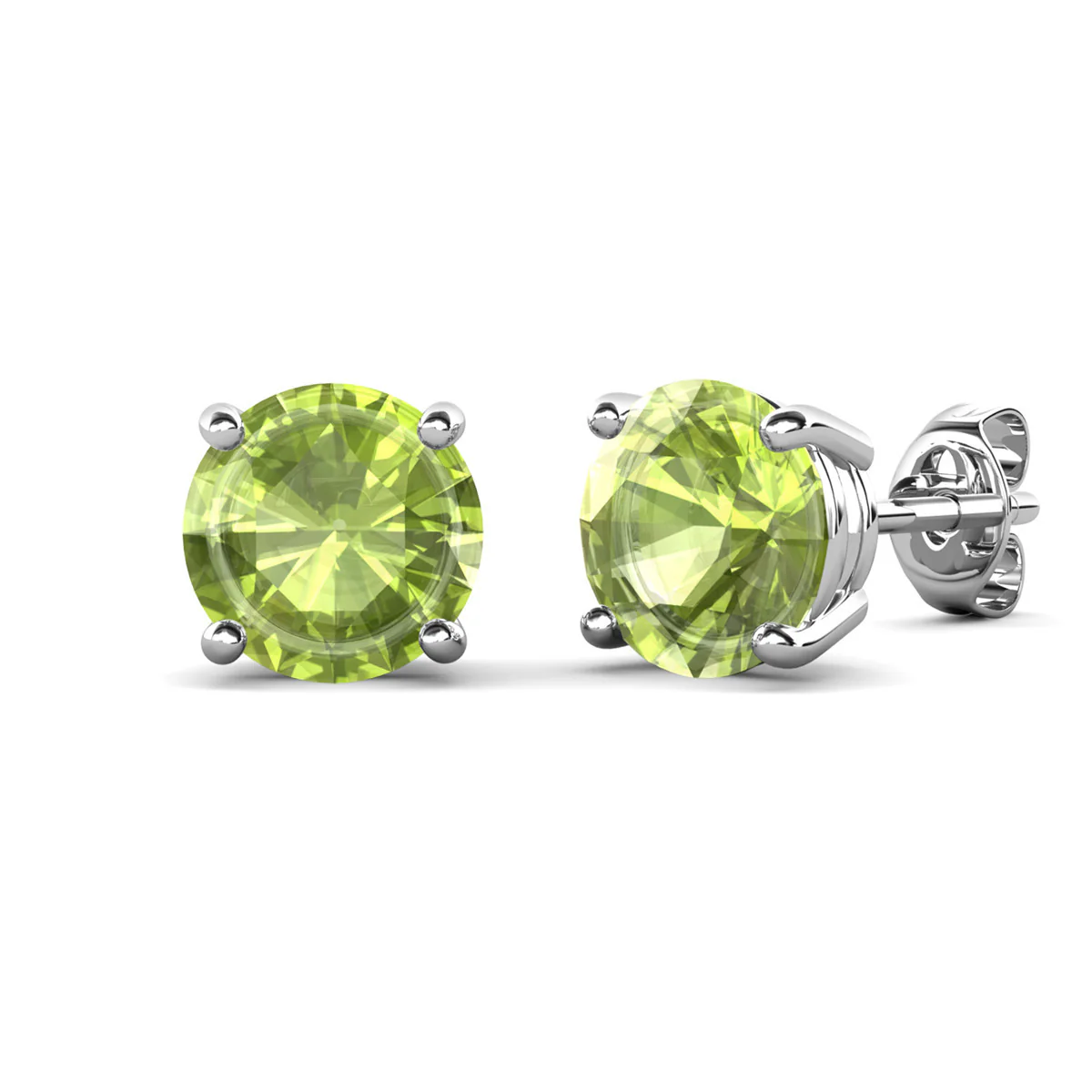 Magnolia 18k White Gold Plated Solitaire Stud Earrings with 1ct Simulated Diamond Crystals - Image 10