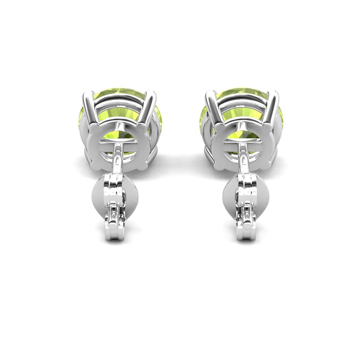 Magnolia 18k White Gold Plated Solitaire Stud Earrings with 1ct Simulated Diamond Crystals - Image 14