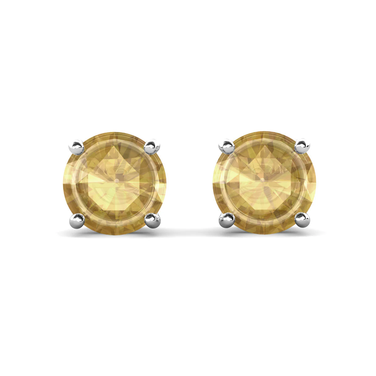 Magnolia 18k White Gold Plated Solitaire Stud Earrings with 1ct Simulated Diamond Crystals - Image 17