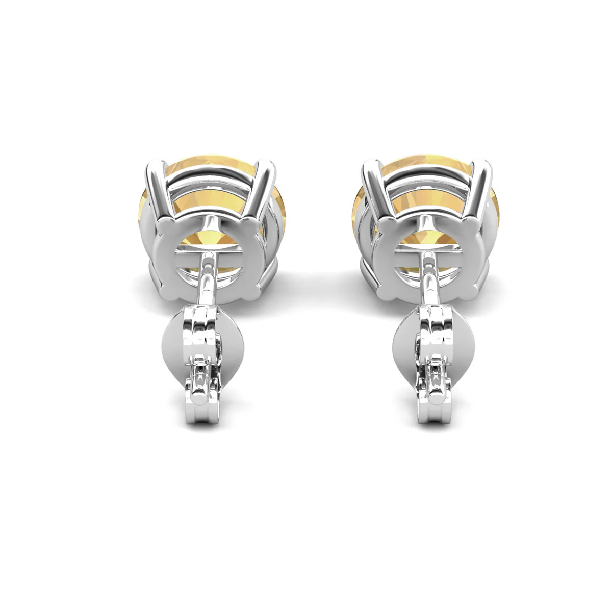Magnolia 18k White Gold Plated Solitaire Stud Earrings with 1ct Simulated Diamond Crystals - Image 19