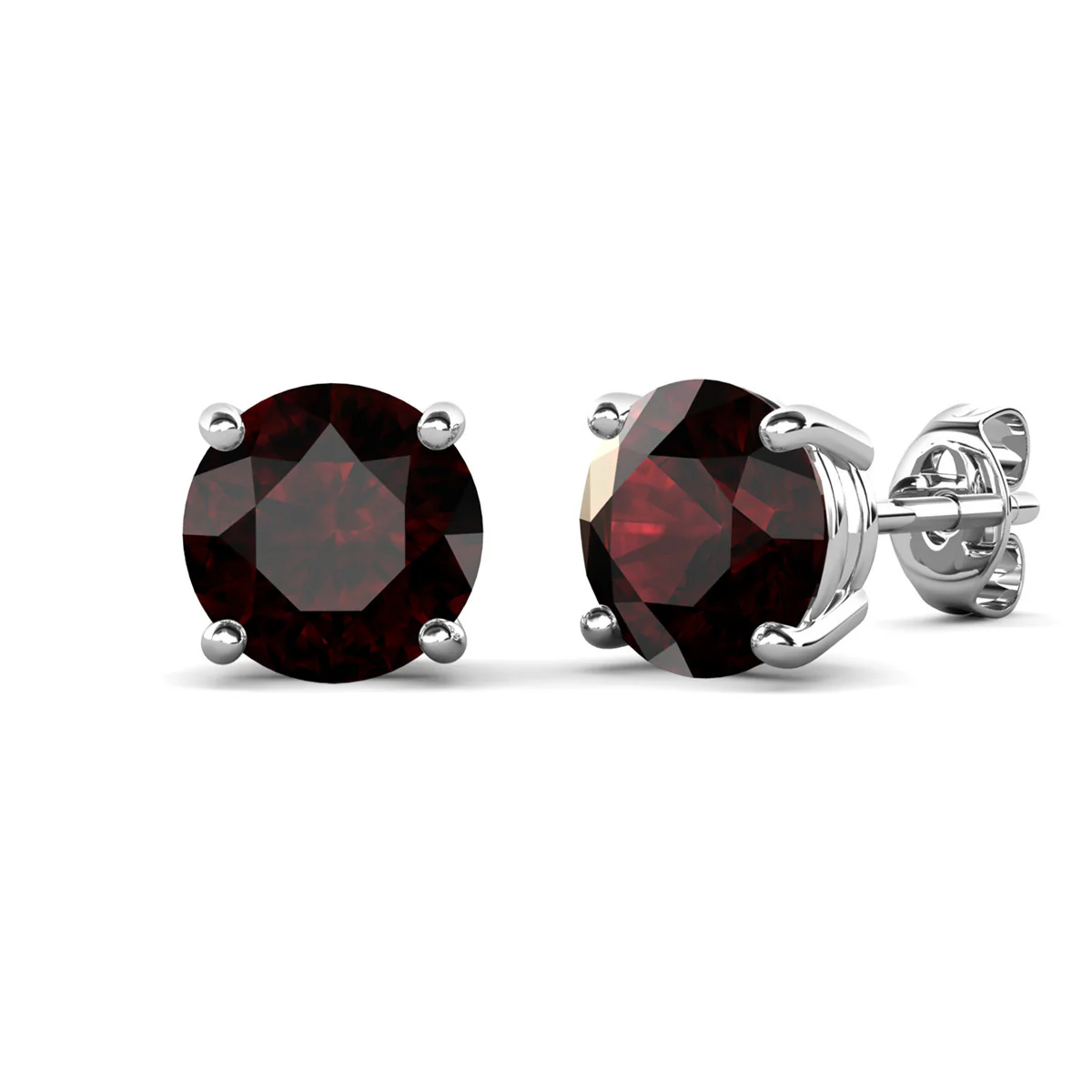 Magnolia 18k White Gold Plated Solitaire Stud Earrings with 1ct Simulated Diamond Crystals - Image 25