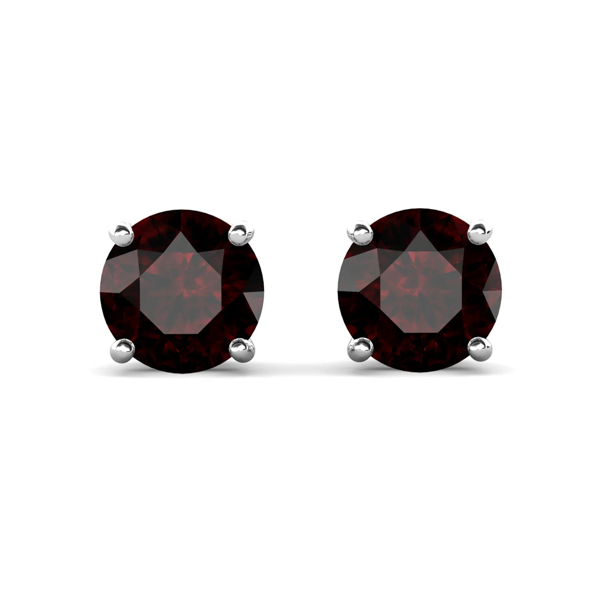 Magnolia 18k White Gold Plated Solitaire Stud Earrings with 1ct Simulated Diamond Crystals - Image 27