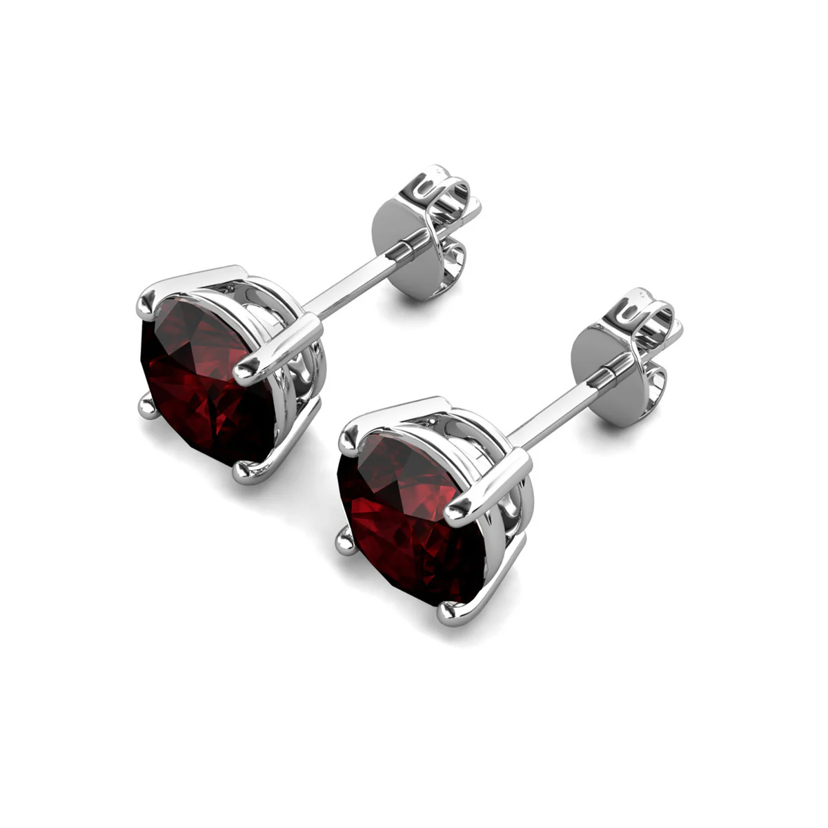 Magnolia 18k White Gold Plated Solitaire Stud Earrings with 1ct Simulated Diamond Crystals - Image 28