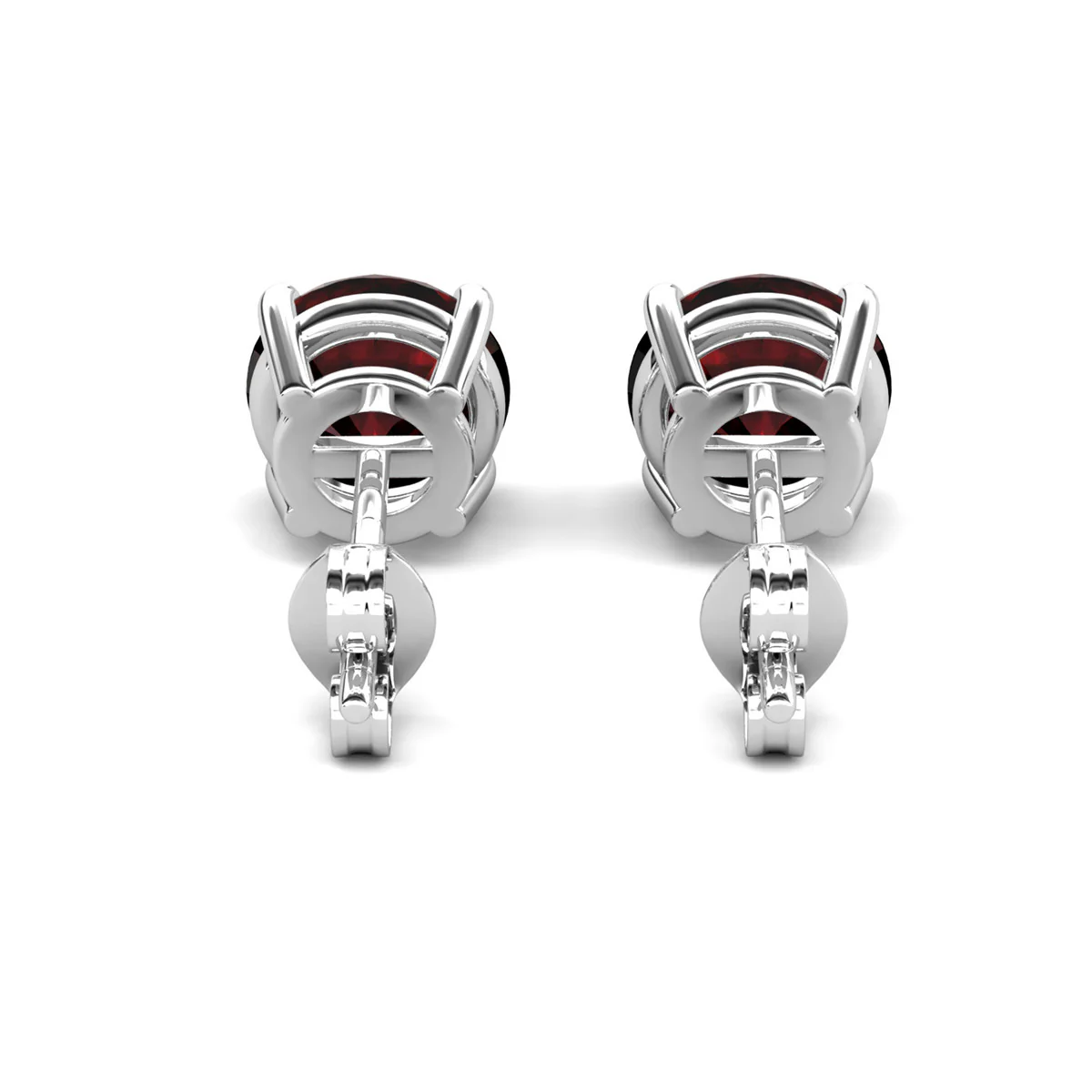 Magnolia 18k White Gold Plated Solitaire Stud Earrings with 1ct Simulated Diamond Crystals - Image 29