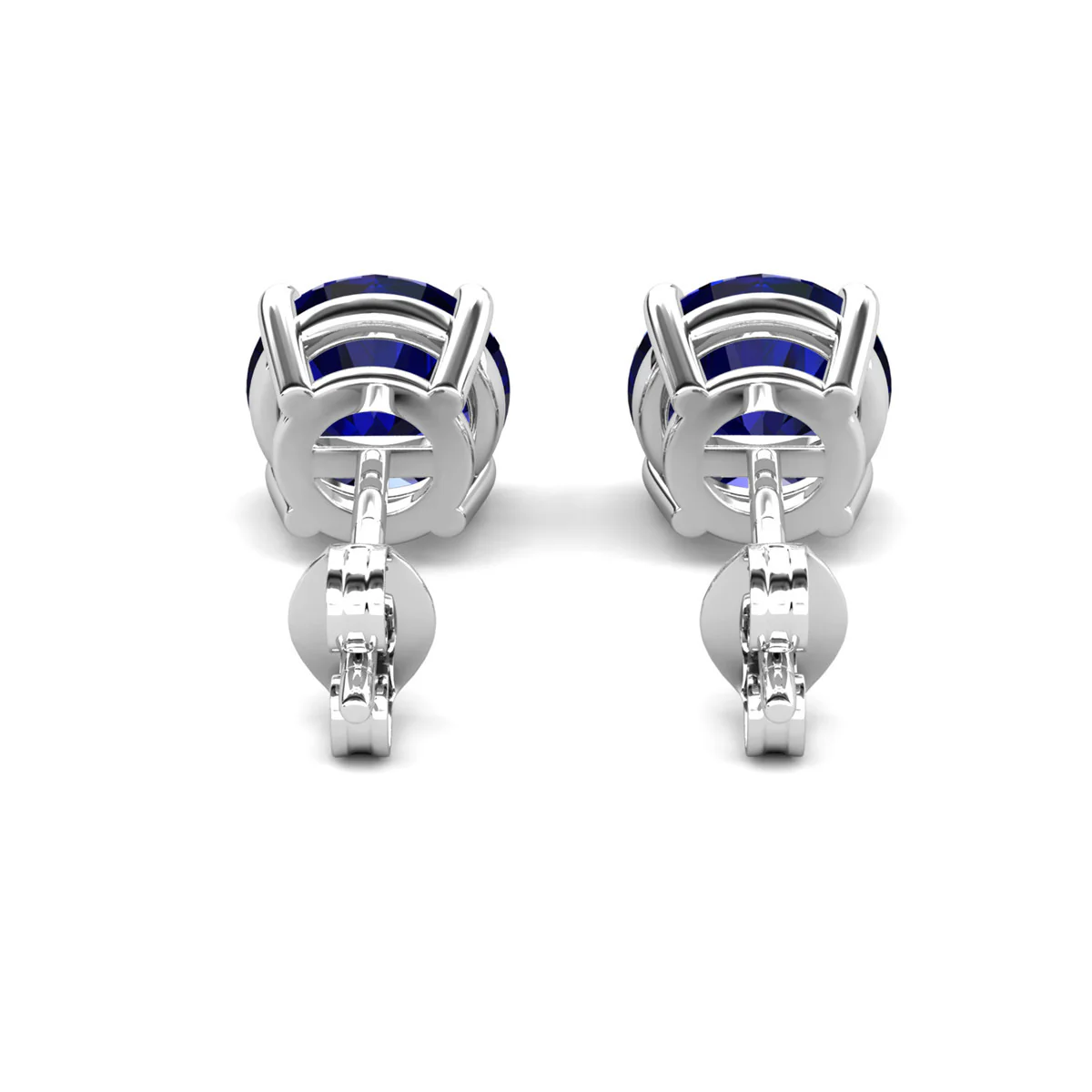 Magnolia 18k White Gold Plated Solitaire Stud Earrings with 1ct Simulated Diamond Crystals - Image 9