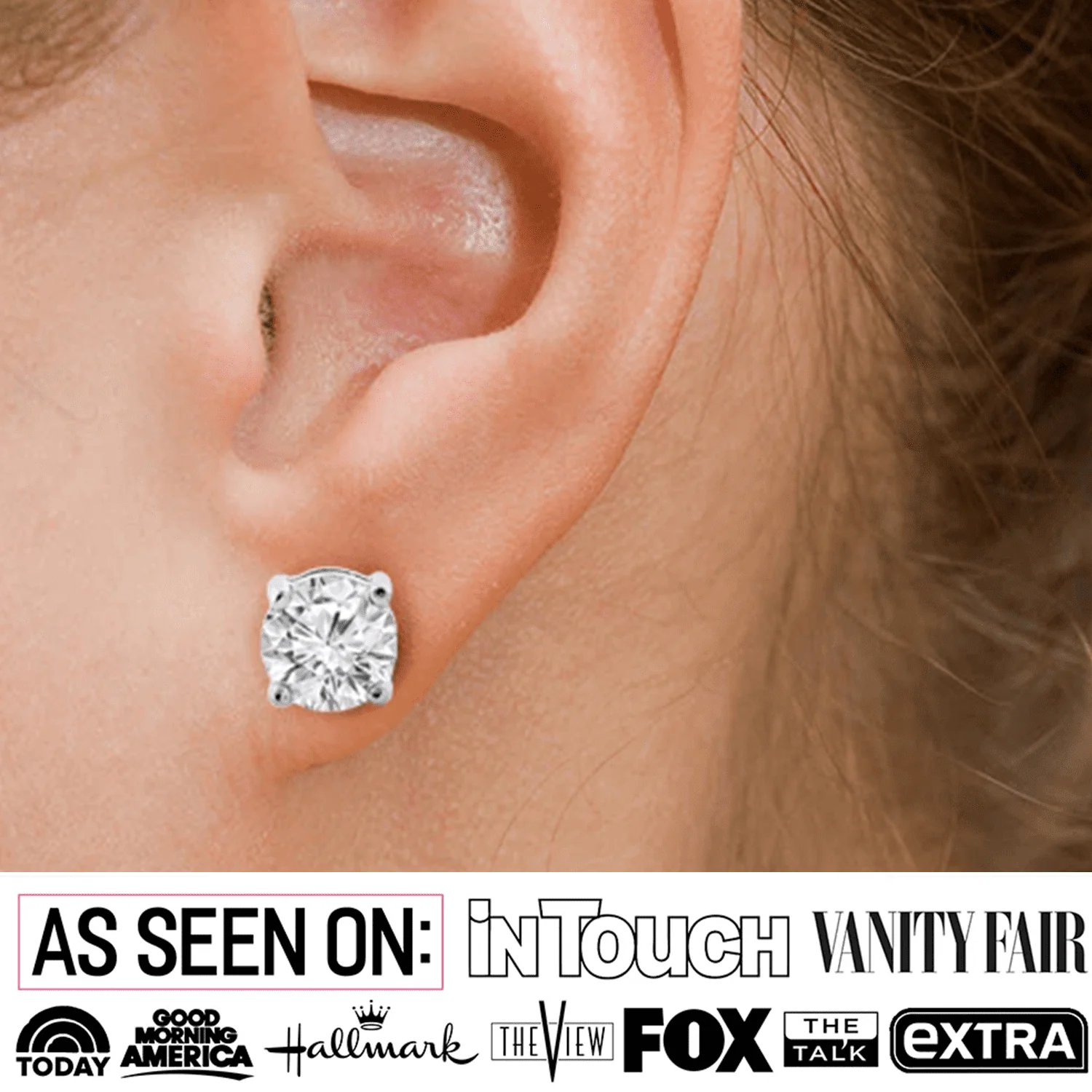 Magnolia 1ct Sterling Silver Stud Earrings with Simulated Diamond Crystals — Final Sale - Image 2