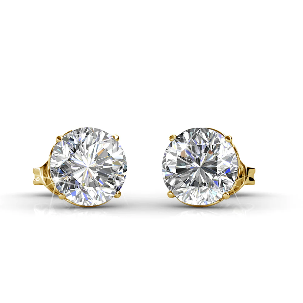 Mallory 18k White Gold Plated Stud Earrings with Swarovski Crystals - Image 9