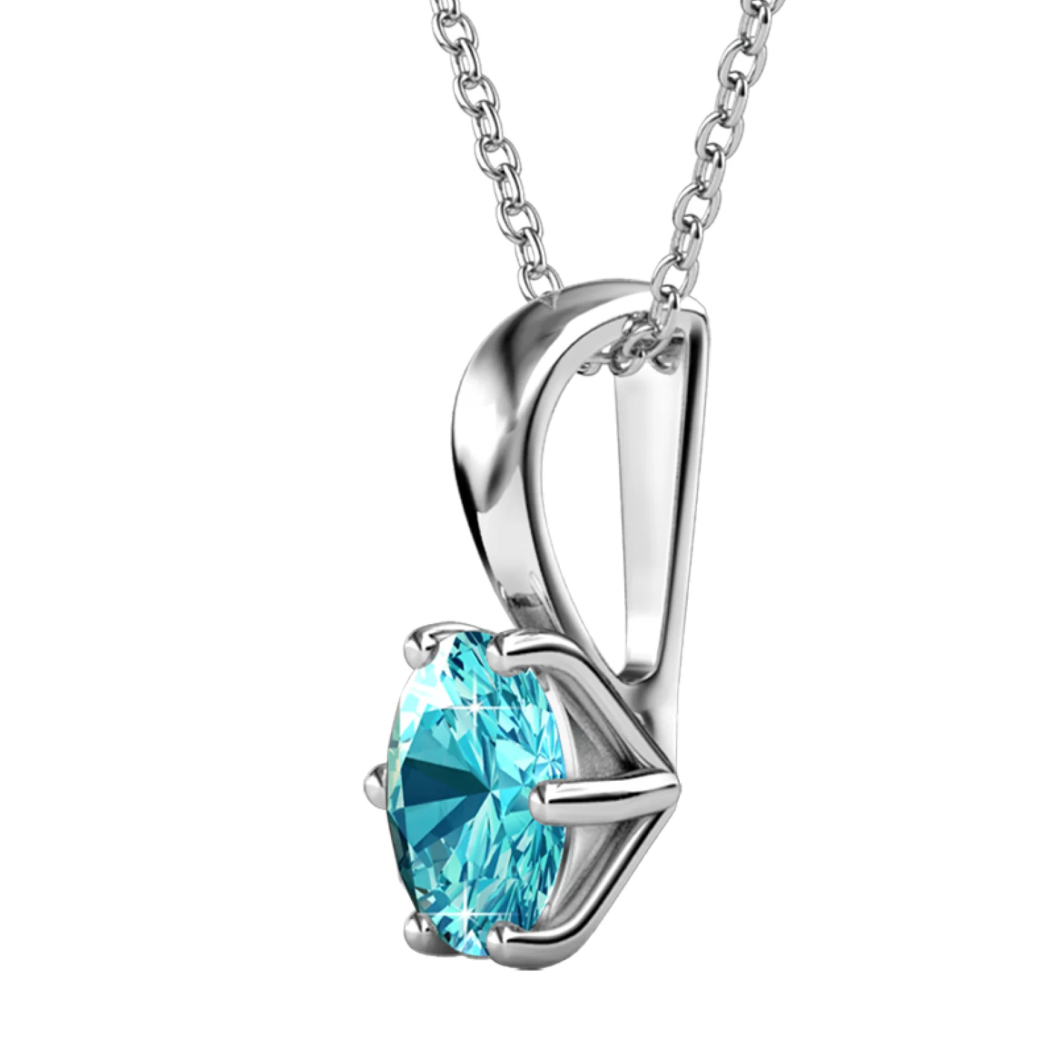 Birthstone Necklace 18k White Gold Plated Solitaire Necklace with 1ct Swarovski Crystal - Image 14