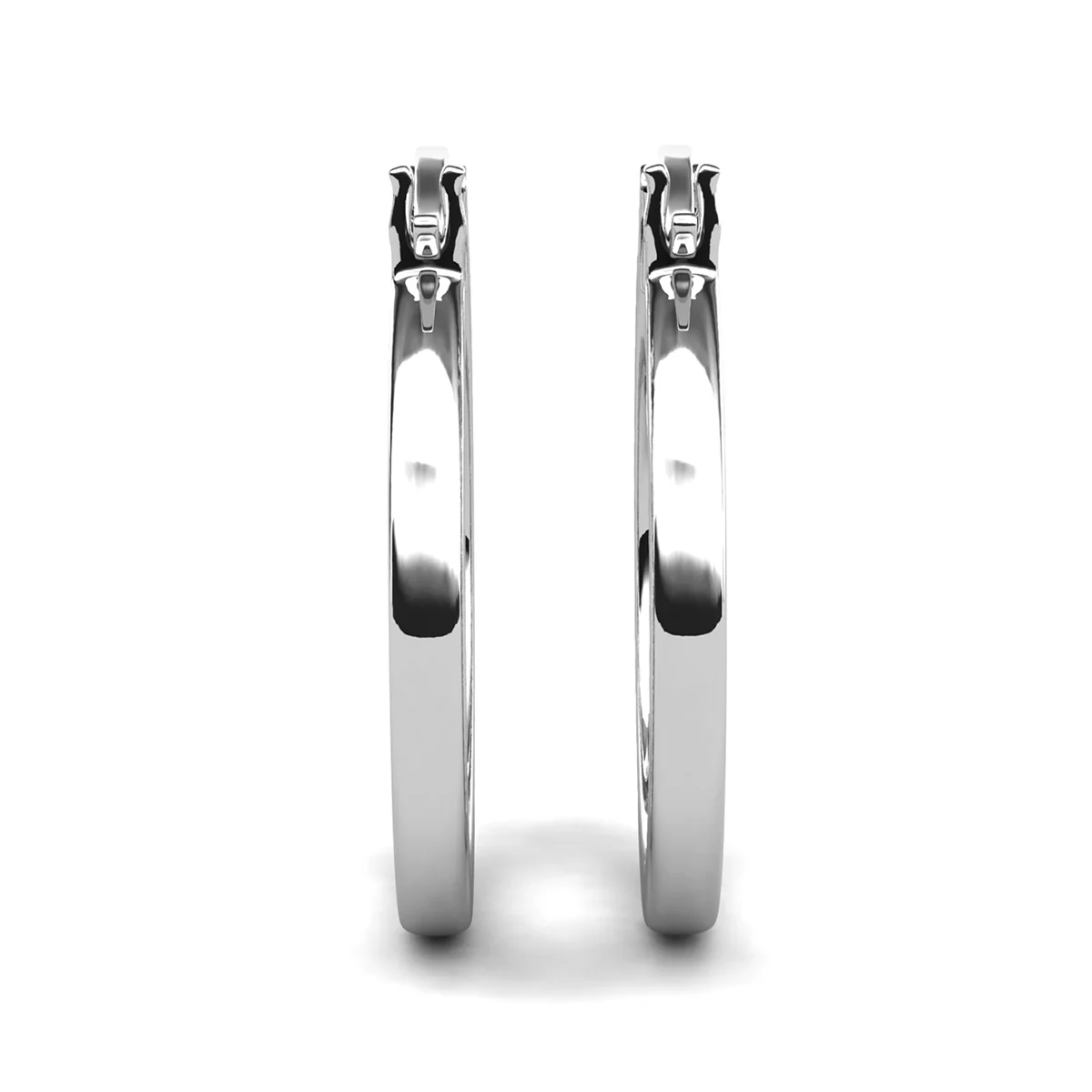 Margot 18k White Gold Plated 24mm Hoop Earrings with Simulated Diamond Crystals - Image 8