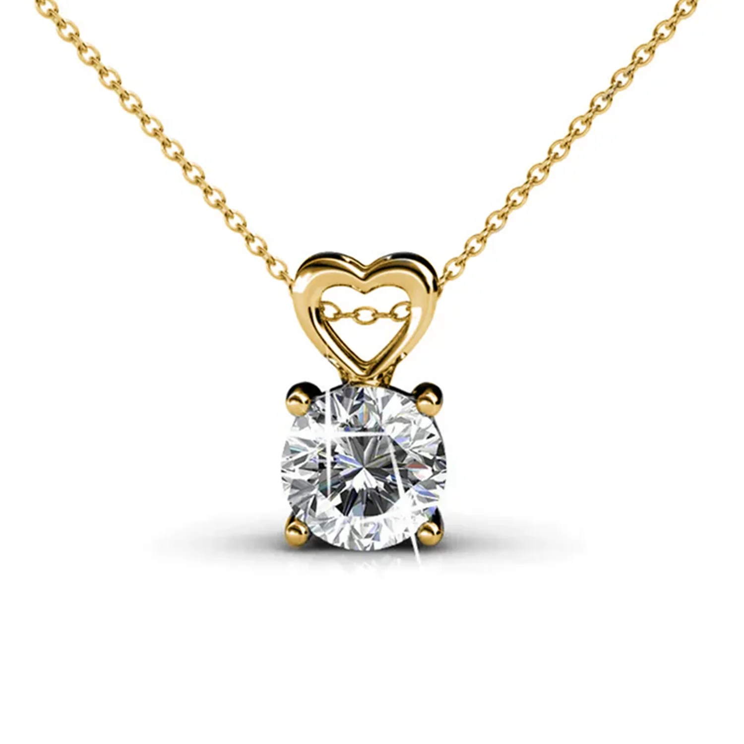 Marian 18k White Gold Plated Heart Pendant Necklace with Swarovski Crystal - Image 10
