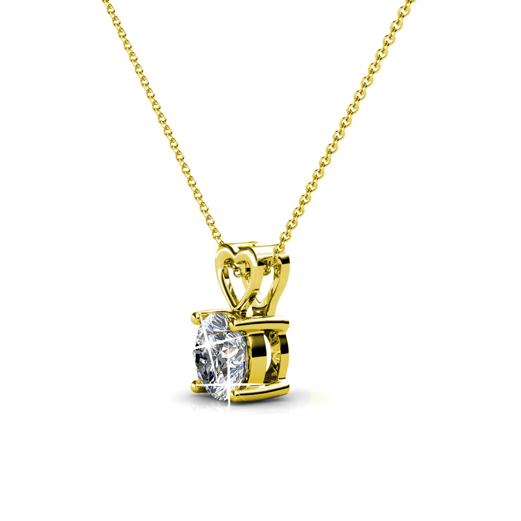 Marian 18k White Gold Plated Heart Pendant Necklace with Swarovski Crystal - Image 12