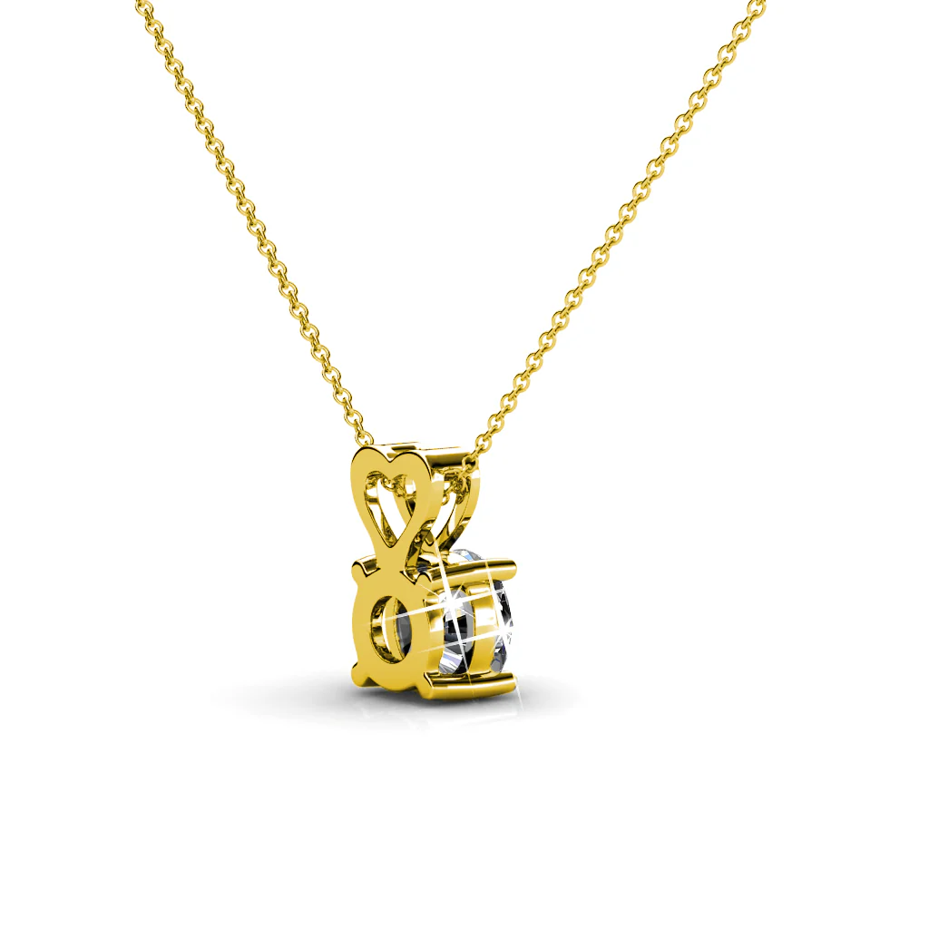 Marian 18k White Gold Plated Heart Pendant Necklace with Swarovski Crystal - Image 13