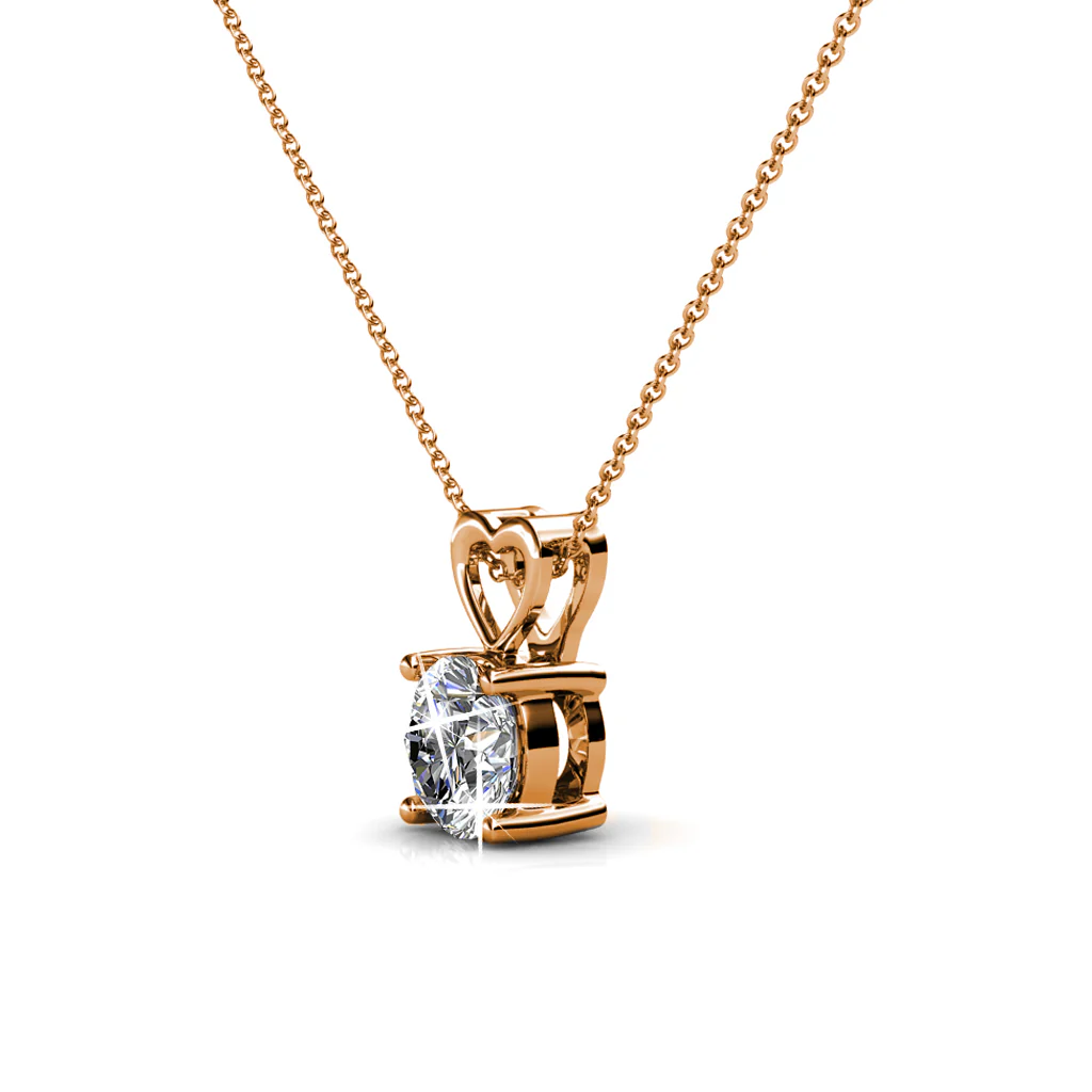 Marian 18k White Gold Plated Heart Pendant Necklace with Swarovski Crystal - Image 16