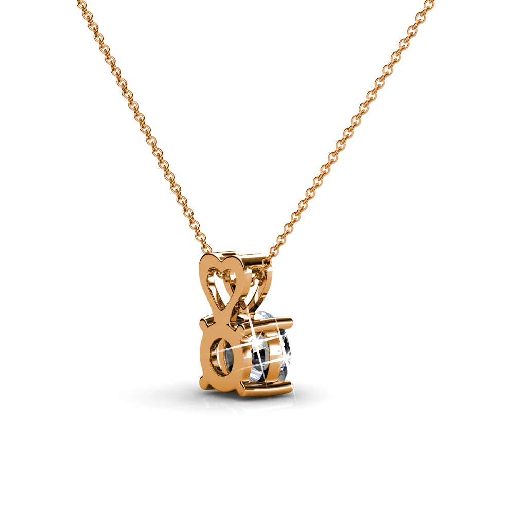 Marian 18k White Gold Plated Heart Pendant Necklace with Swarovski Crystal - Image 17