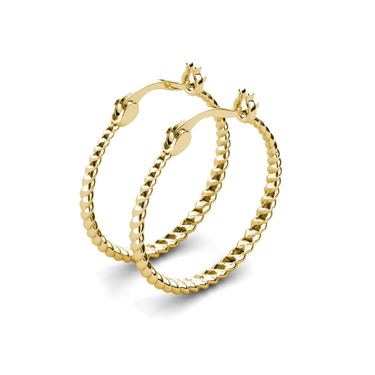 Matilda 18k White Gold Plated 25mm Twisted Hoop Earrings - Image 11