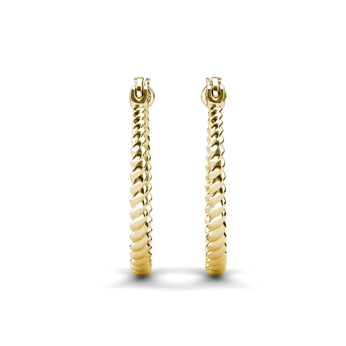 Matilda 18k White Gold Plated 25mm Twisted Hoop Earrings - Image 12