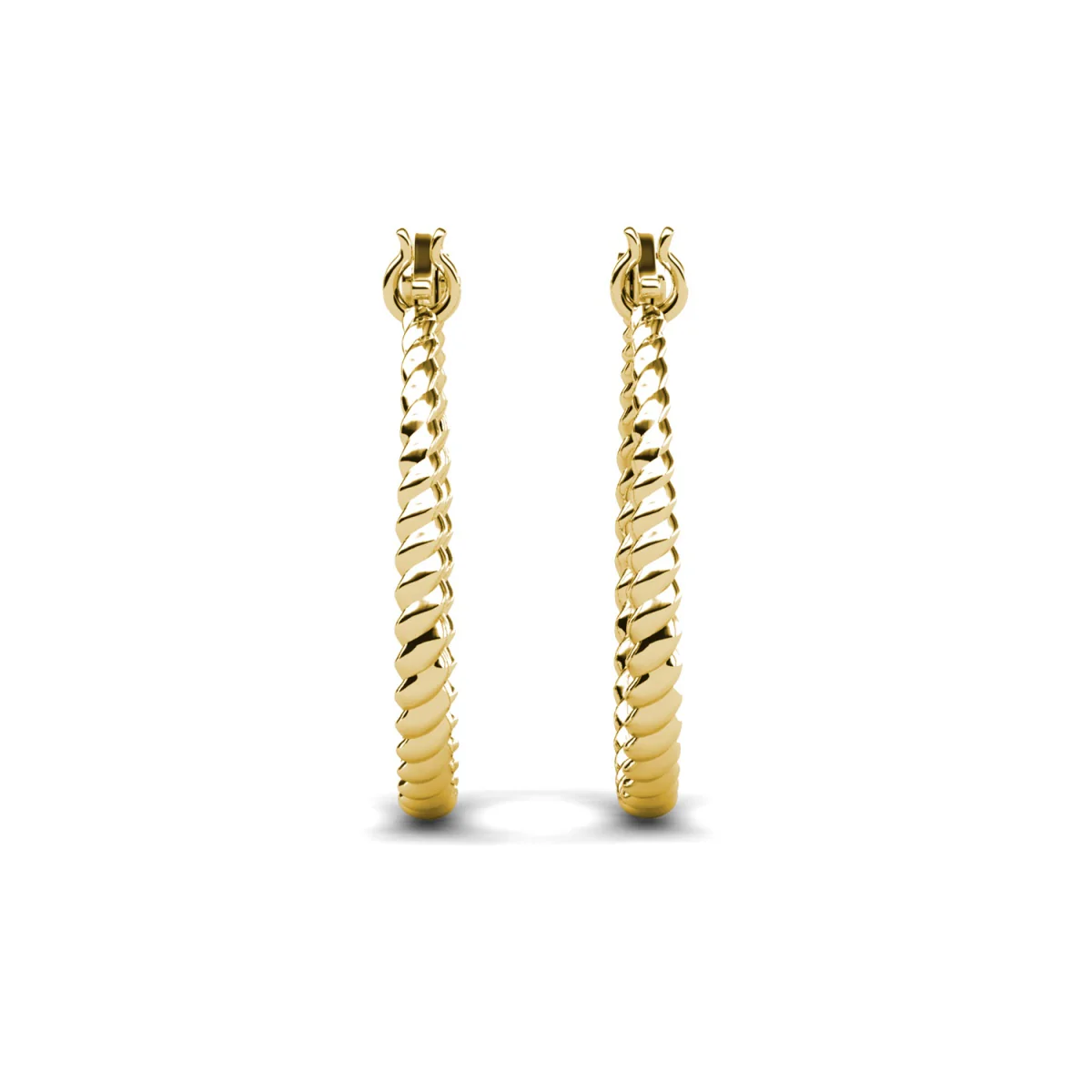 Matilda 18k White Gold Plated 25mm Twisted Hoop Earrings - Image 13