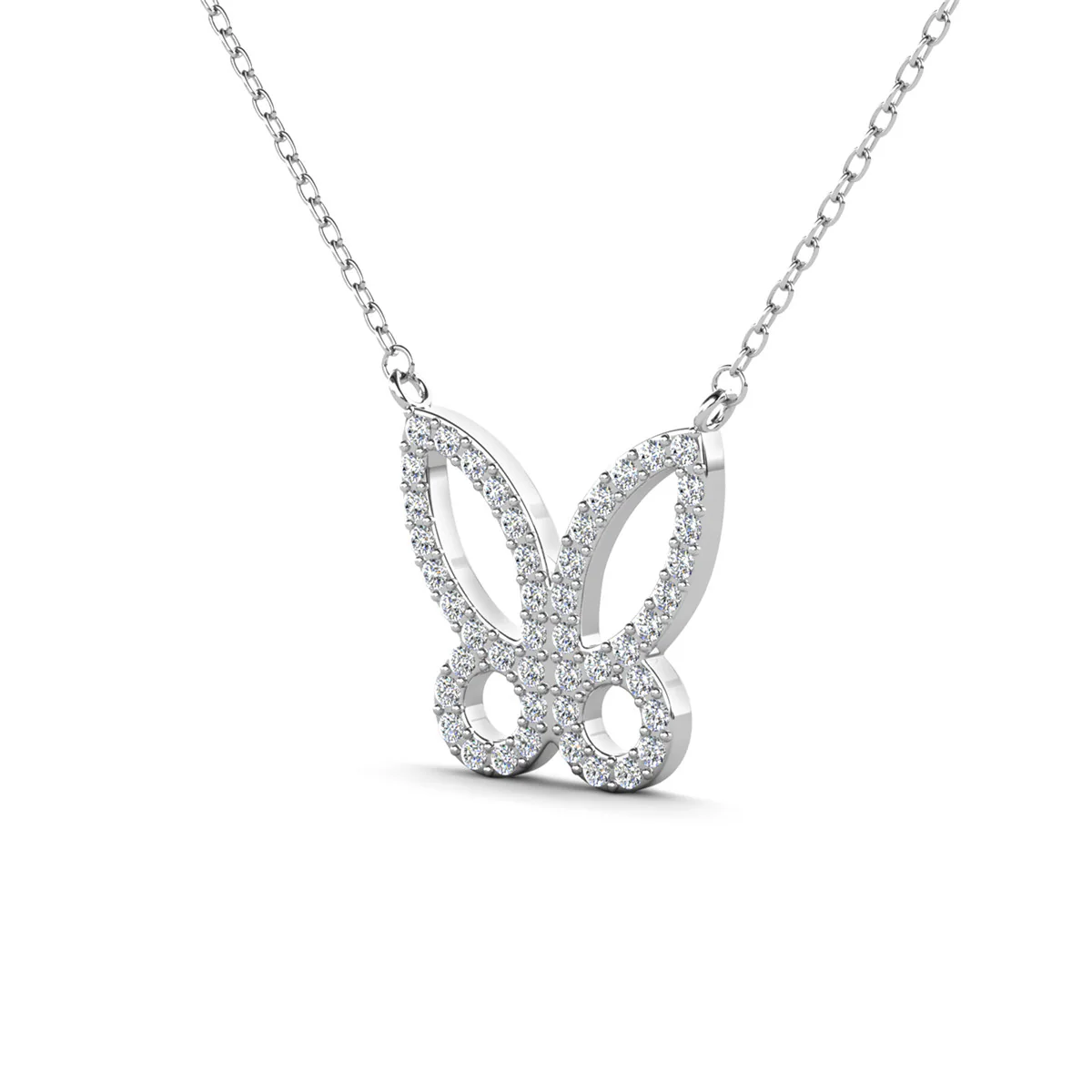 Maxine 18k White Gold Plated Butterfly Necklace with Swarovski Crystals — Fab Fav - Image 8