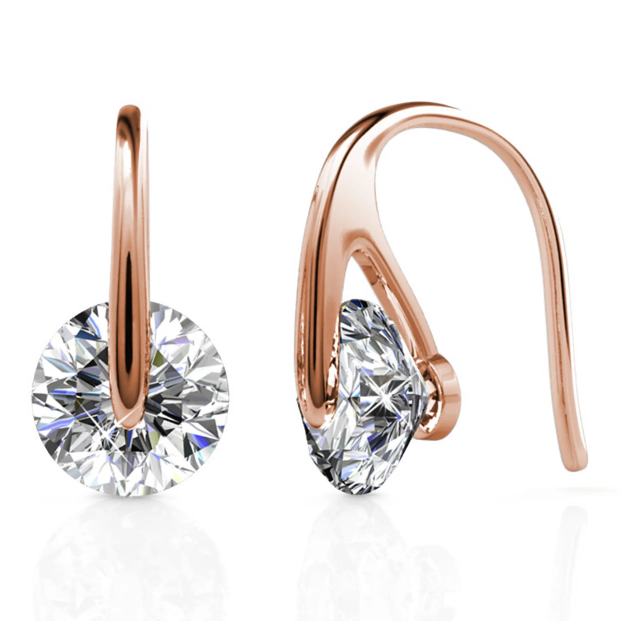 McKayla 18k White Gold Plated Drop Earrings with Swarovski Crystals - Image 11