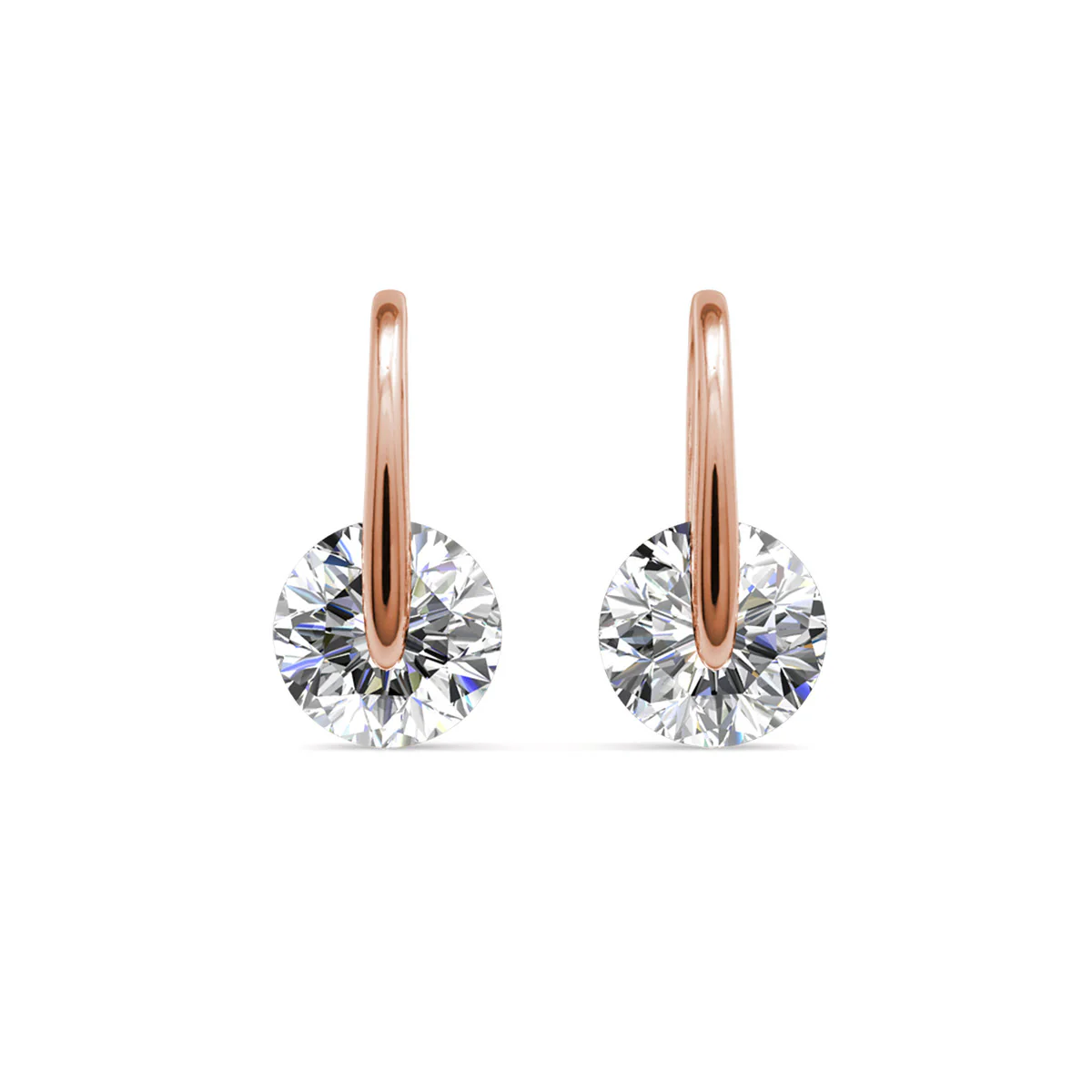 McKayla 18k White Gold Plated Drop Earrings with Swarovski Crystals - Image 13