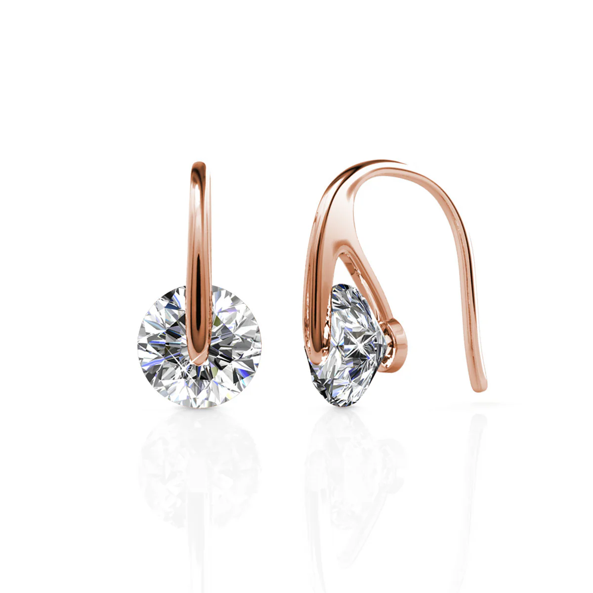 McKayla 18k White Gold Plated Drop Earrings with Swarovski Crystals - Image 15