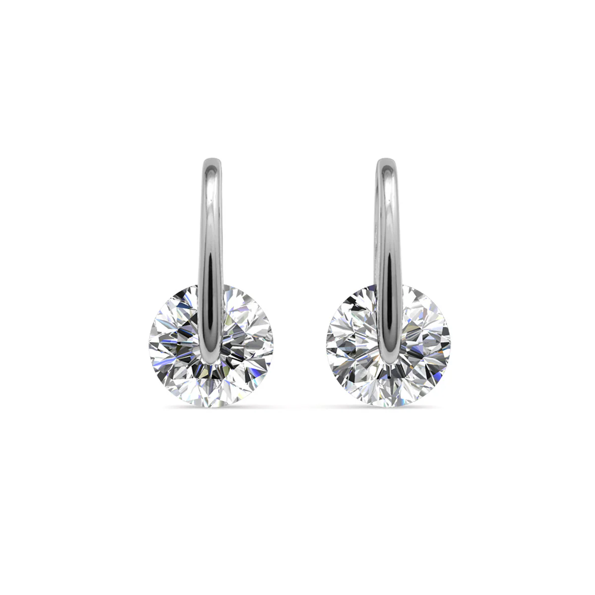 McKayla 18k White Gold Plated Drop Earrings with Swarovski Crystals - Image 7