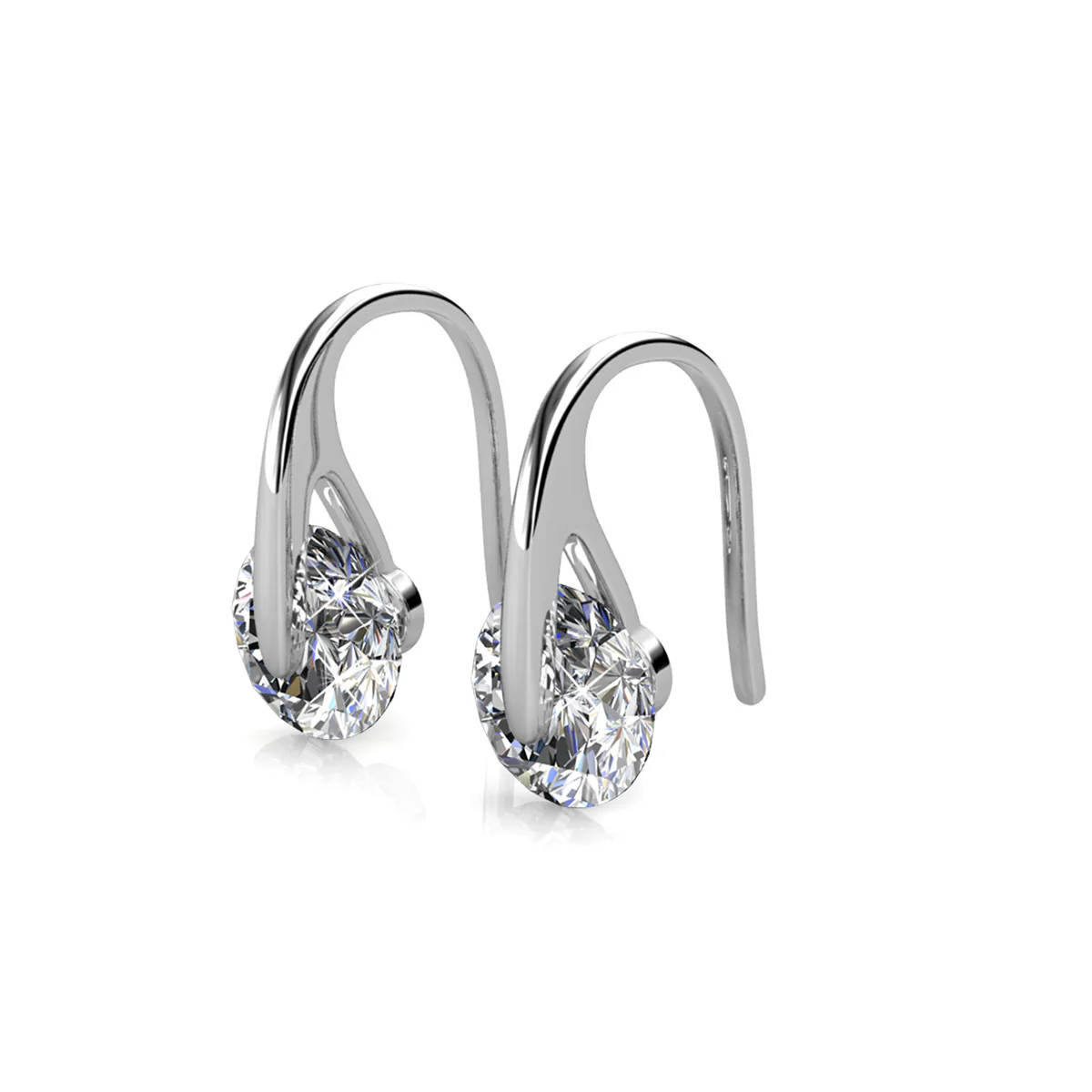 McKayla 18k White Gold Plated Drop Earrings with Swarovski Crystals - Image 8