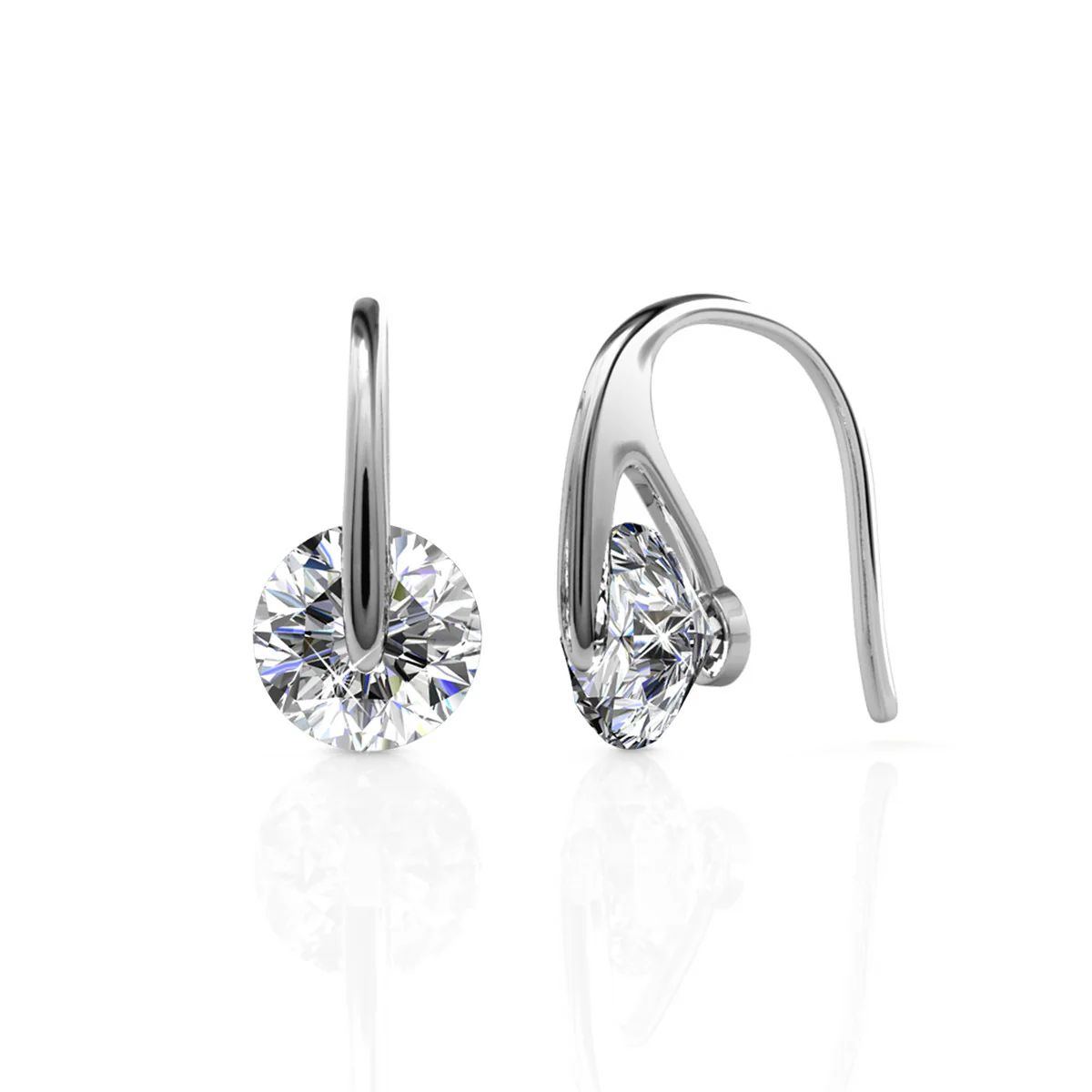 McKayla 18k White Gold Plated Drop Earrings with Swarovski Crystals - Image 9