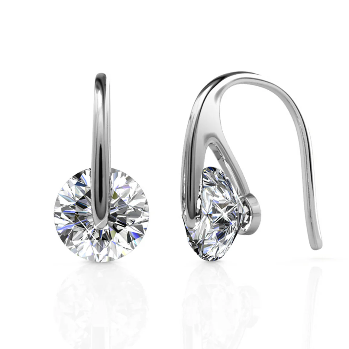 McKayla 18k White Gold Plated Necklace and Earrings Jewelry Set with Swarovski Crystals - Image 8