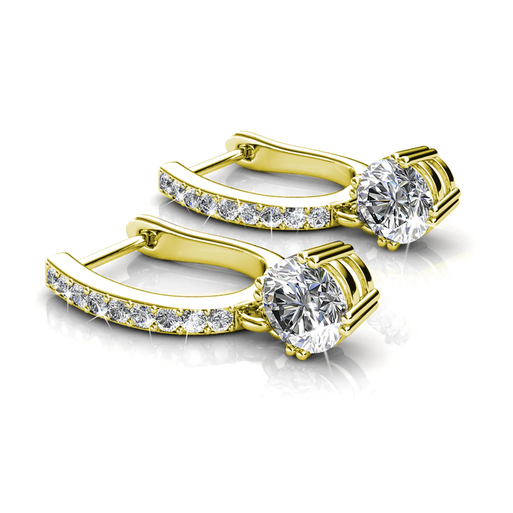 McKenzie 18k White Gold Plated Drop Dangle Earrings with Swarovski Crystals - Image 12
