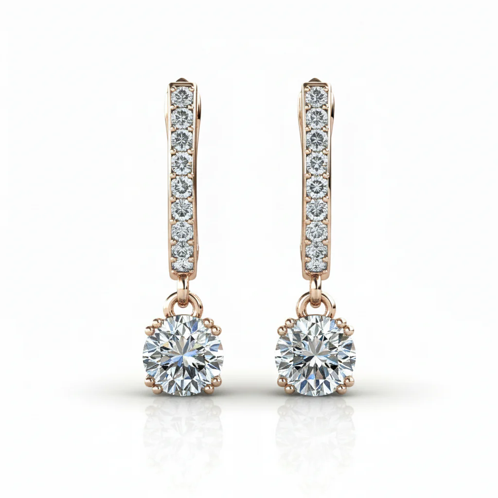 McKenzie 18k White Gold Plated Drop Dangle Earrings with Swarovski Crystals - Image 17