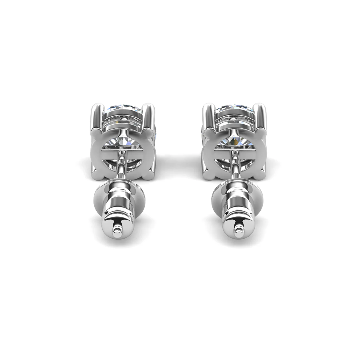 Mia 18k White Gold Plated Sterling Silver Stud Earrings with Simulated Diamond Crystals - Image 11