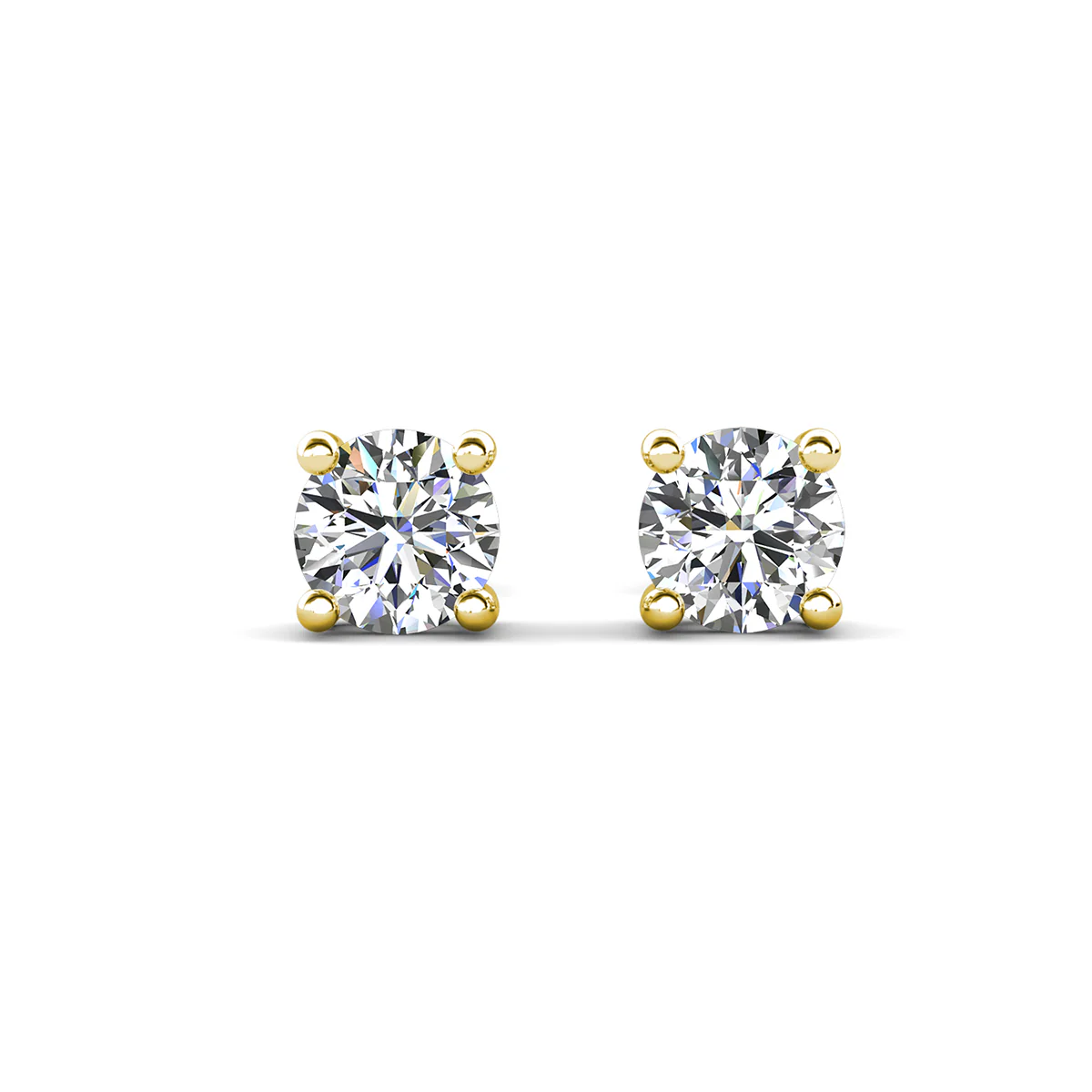 Mia 18k White Gold Plated Sterling Silver Stud Earrings with Simulated Diamond Crystals - Image 14