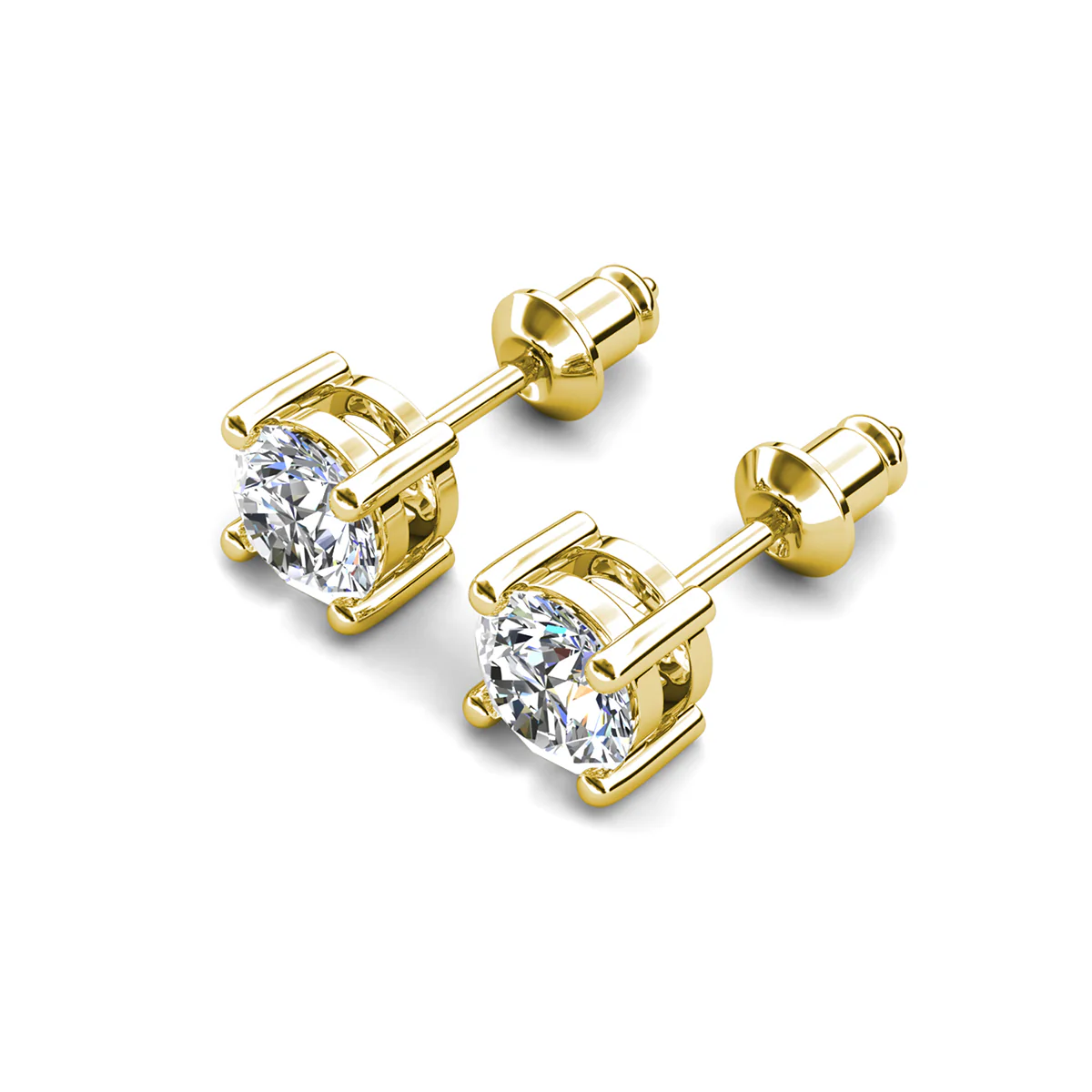 Mia 18k White Gold Plated Sterling Silver Stud Earrings with Simulated Diamond Crystals - Image 15