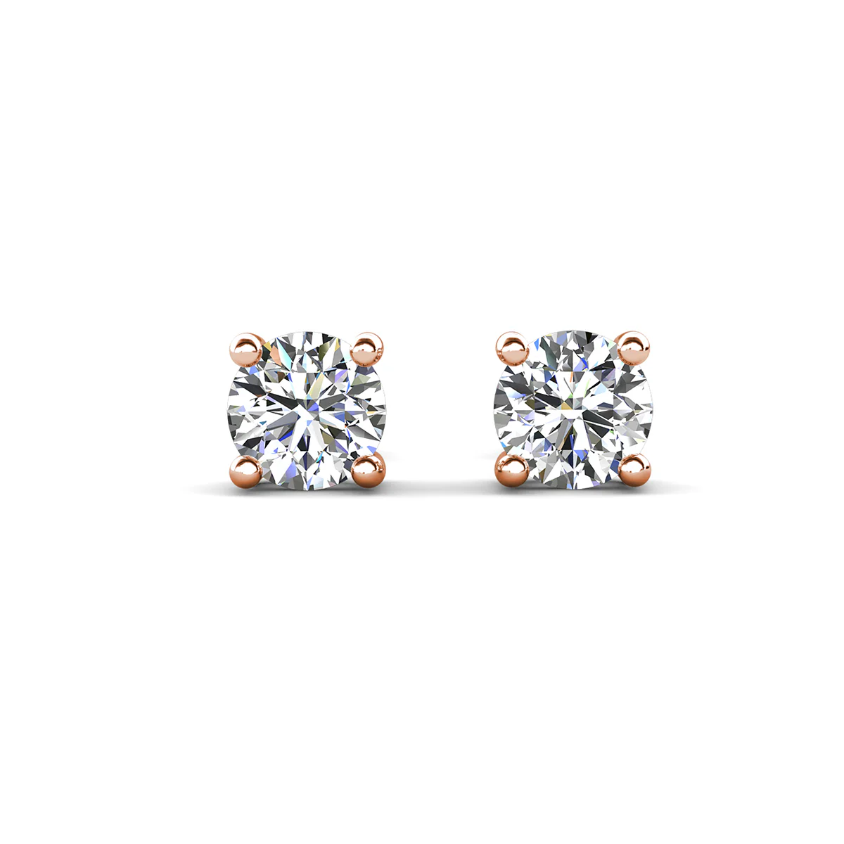Mia 18k White Gold Plated Sterling Silver Stud Earrings with Simulated Diamond Crystals - Image 19
