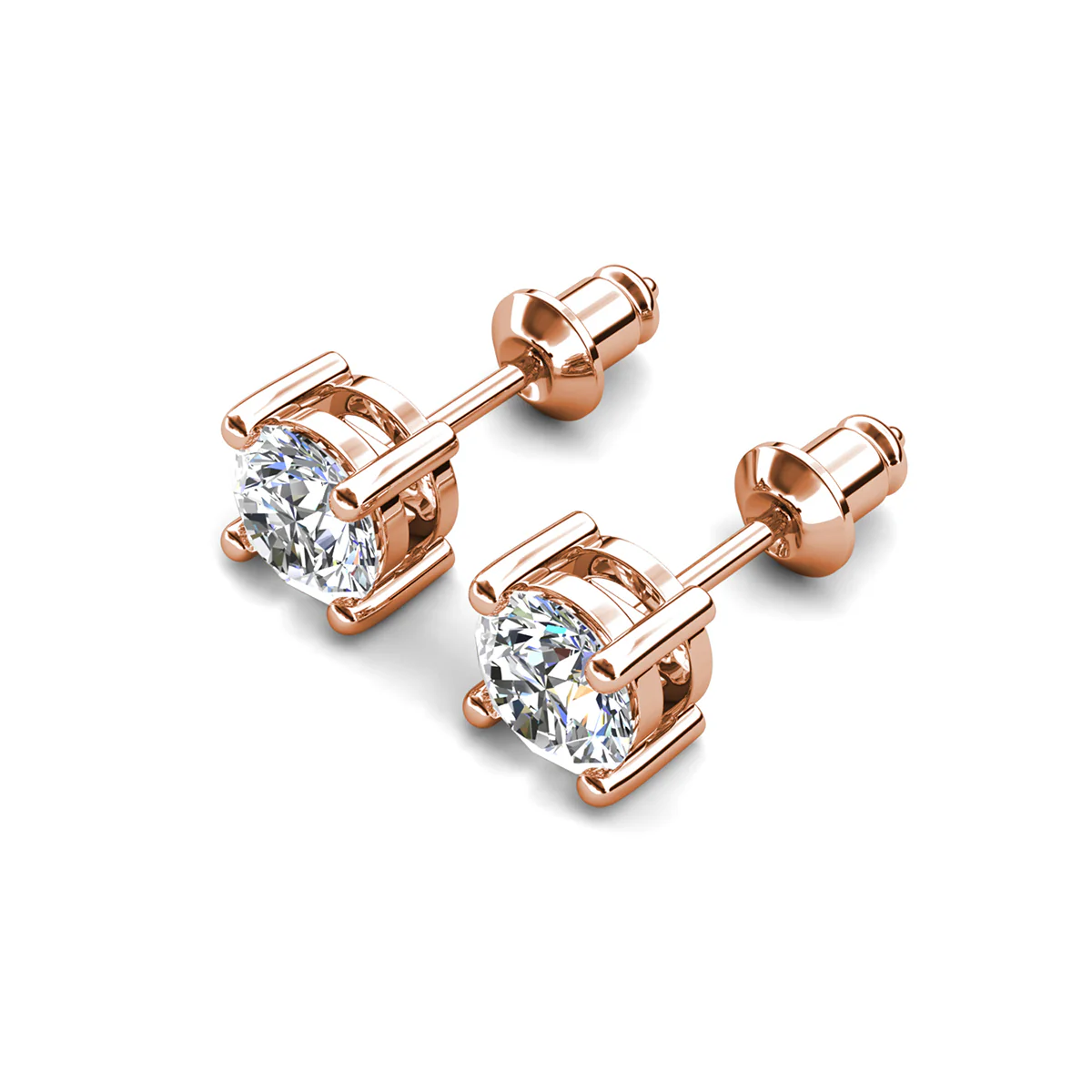 Mia 18k White Gold Plated Sterling Silver Stud Earrings with Simulated Diamond Crystals - Image 20