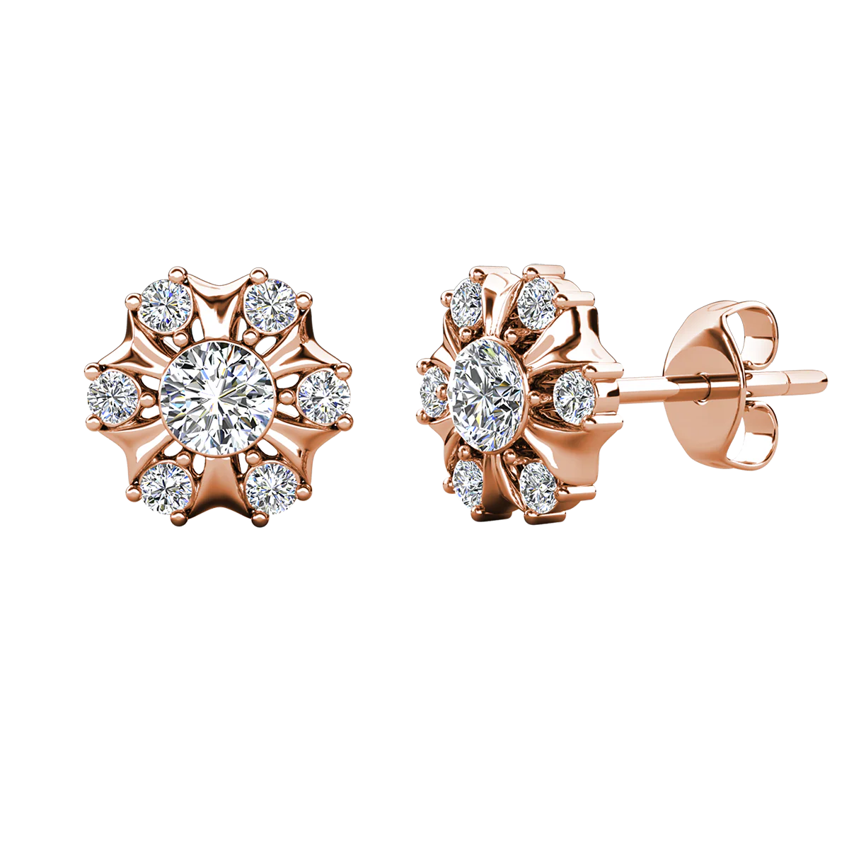 Millie 18k White Gold Plated Stud Earrings with Swarovski Crystals - Image 15