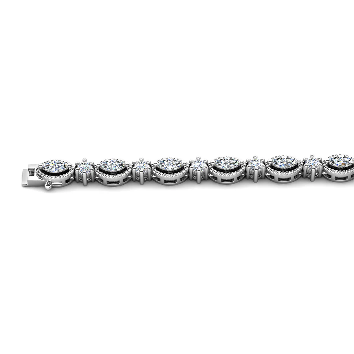 Moira 18k White Gold Plated Tennis Bracelet with Simulated Diamond Crystals - Image 9