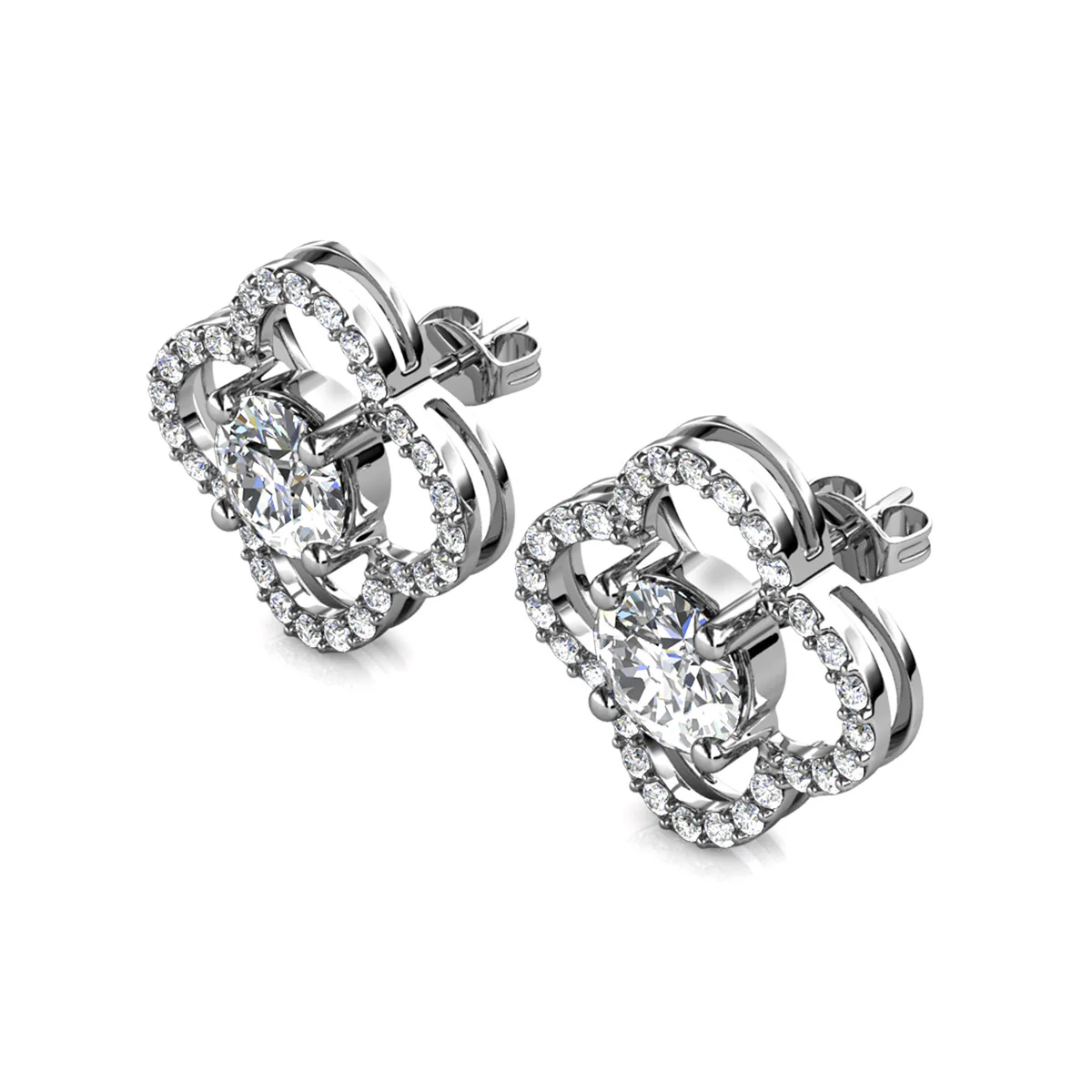 Moissanite by Cate & Chloe Charlotte 18k Gold Plated 925 Sterling Silver Stud Earrings 1.28tcw - Image 8