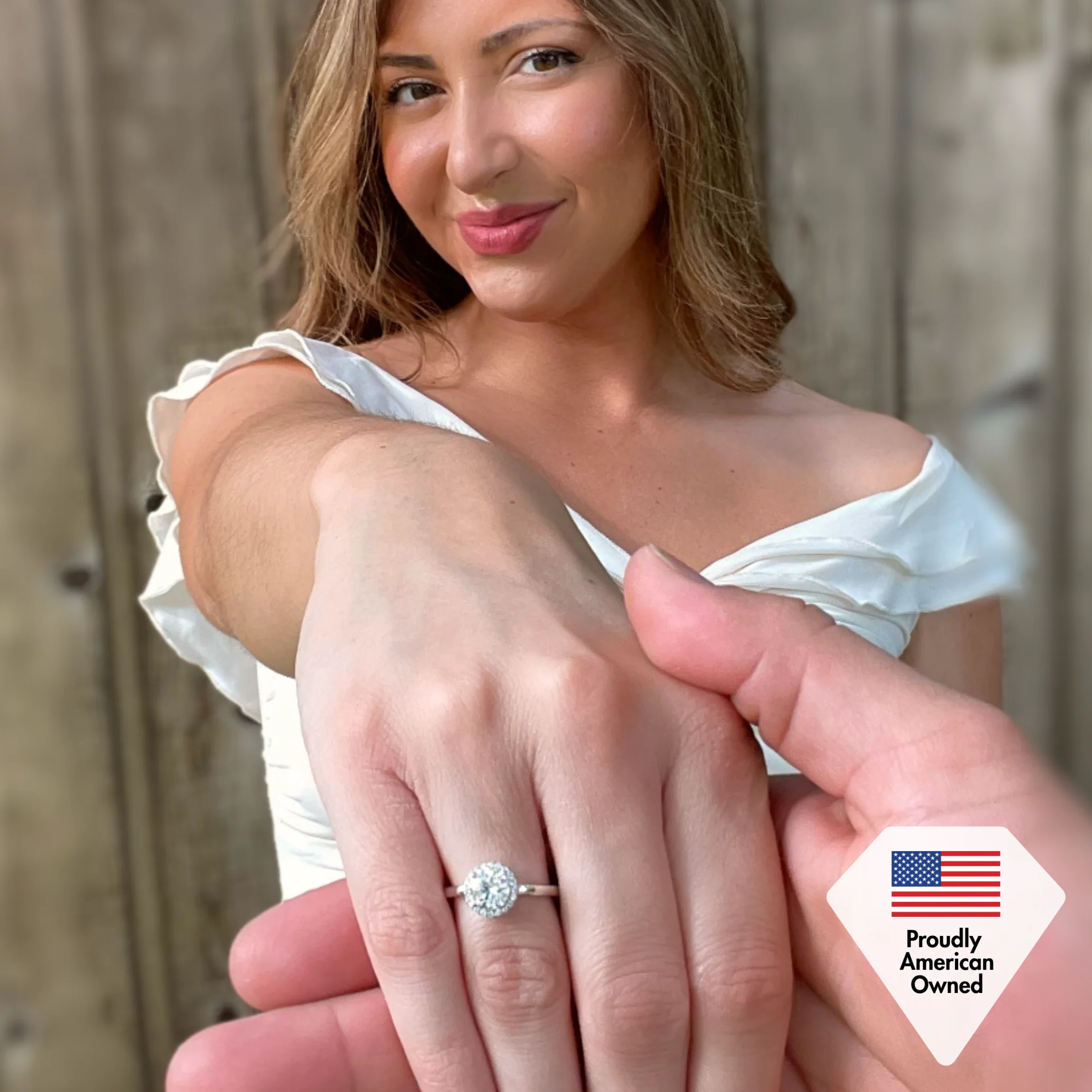 Moissanite by Cate & Chloe Cora 1.1tcw Round Cut 925 Sterling Silver 18k White Gold Plated Forever Engagement Ring - Image 5