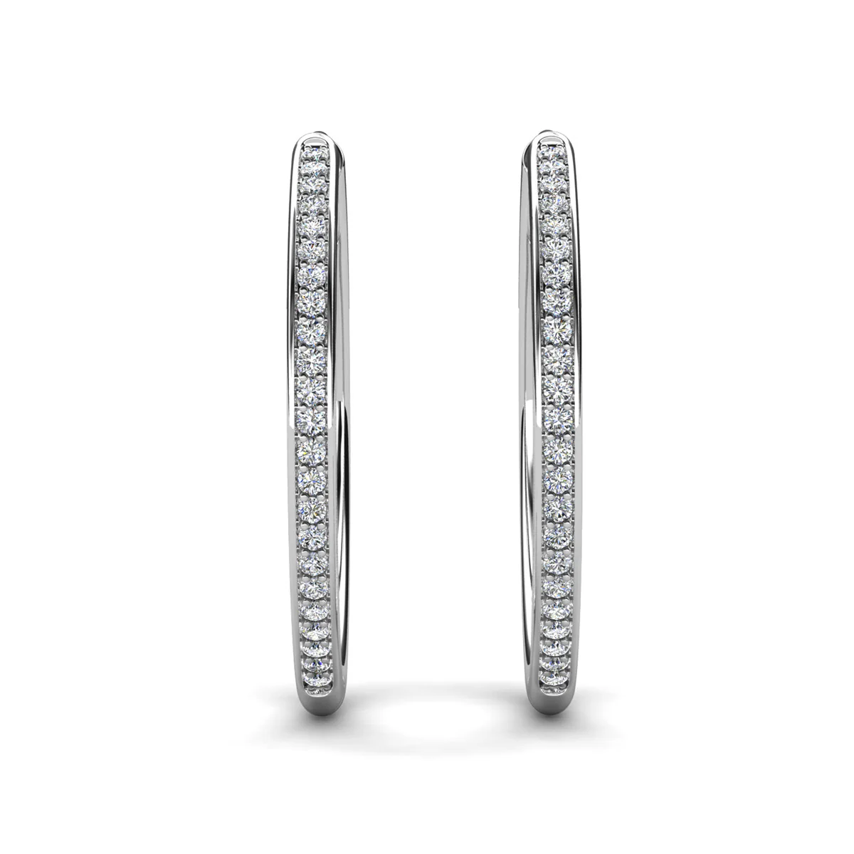 Moissanite by Cate & Chloe Delaney 18k White Gold Plated 25mm 925 Sterling Silver Stud Earrings 0.23tcw - Image 10