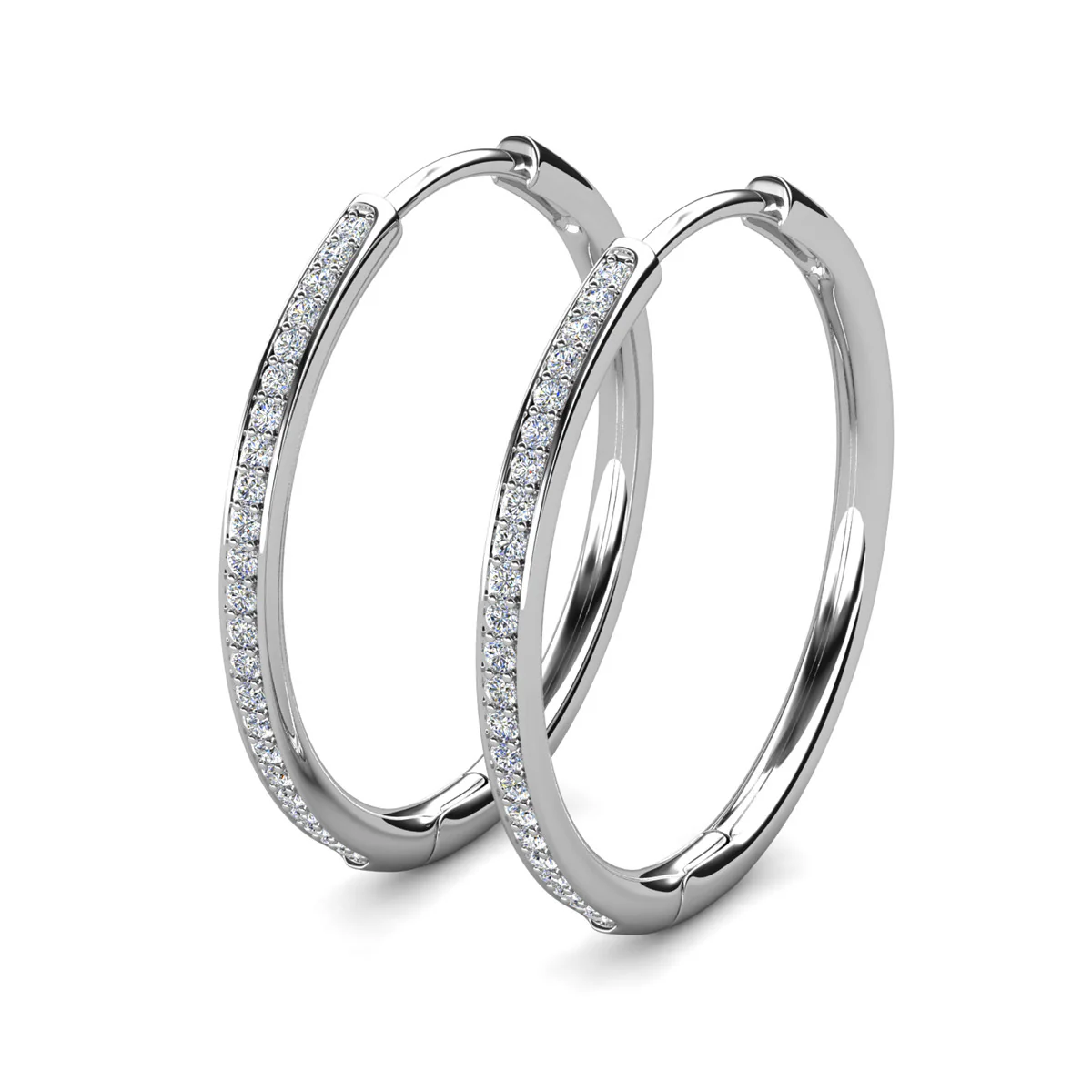 Moissanite by Cate & Chloe Delaney 18k White Gold Plated 25mm 925 Sterling Silver Stud Earrings 0.23tcw - Image 12