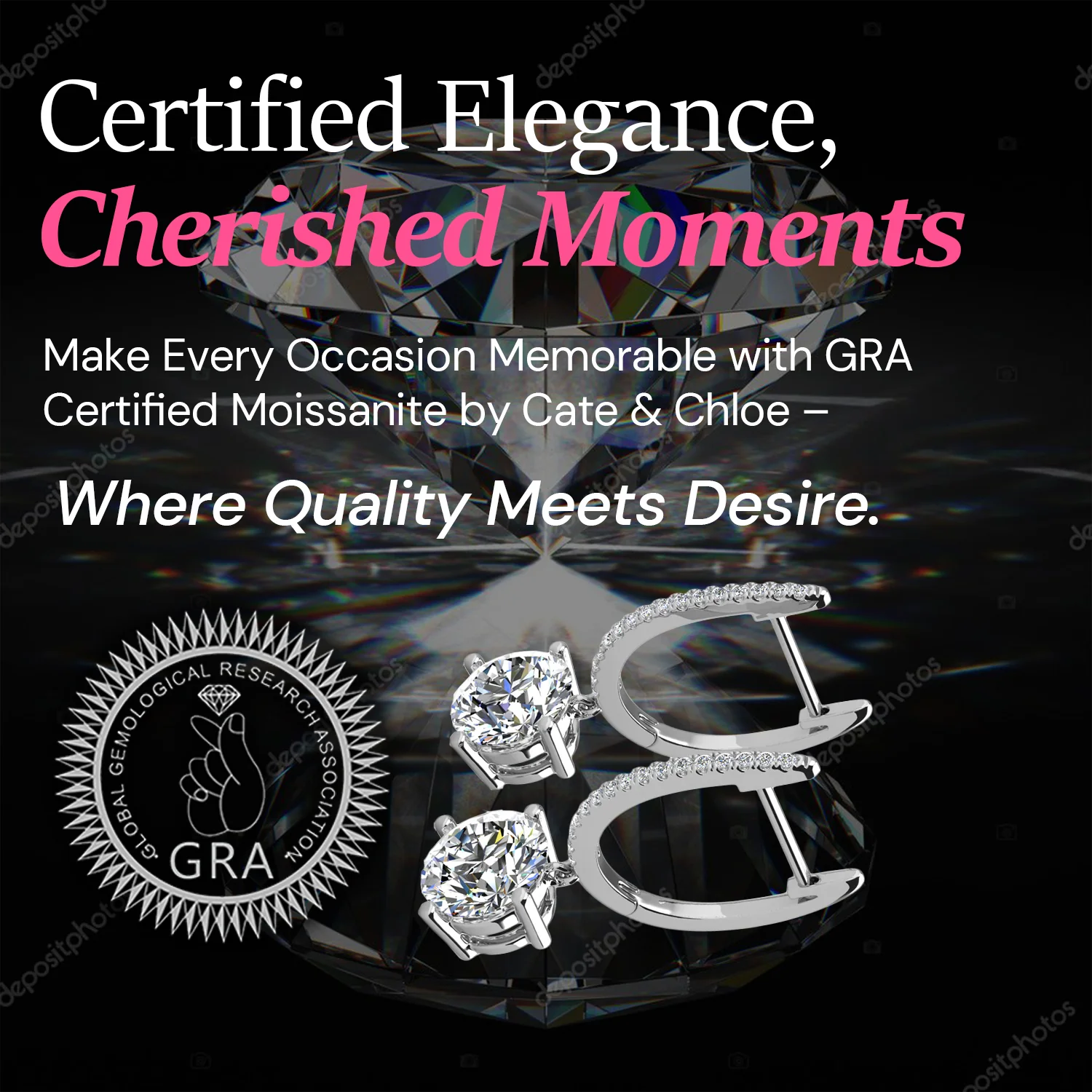 Moissanite by Cate & Chloe Finley 18k Gold Plated 925 Sterling Silver Dangle Earrings 2.13tcw - Image 6