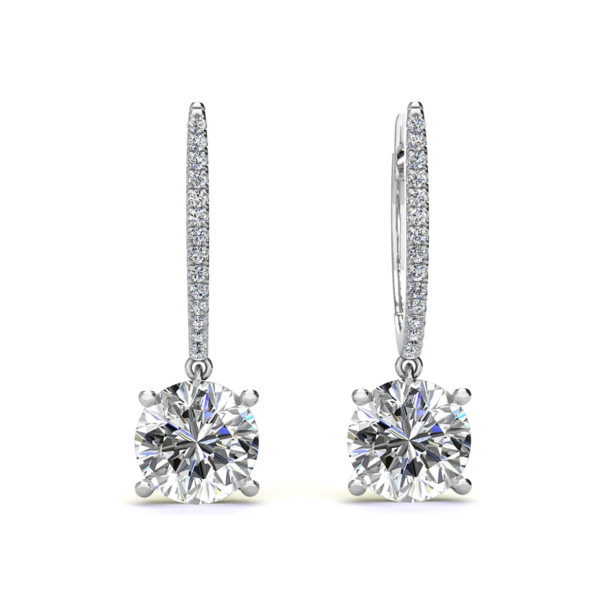 Moissanite by Cate & Chloe Finley 18k Gold Plated 925 Sterling Silver Dangle Earrings 2.13tcw - Image 9