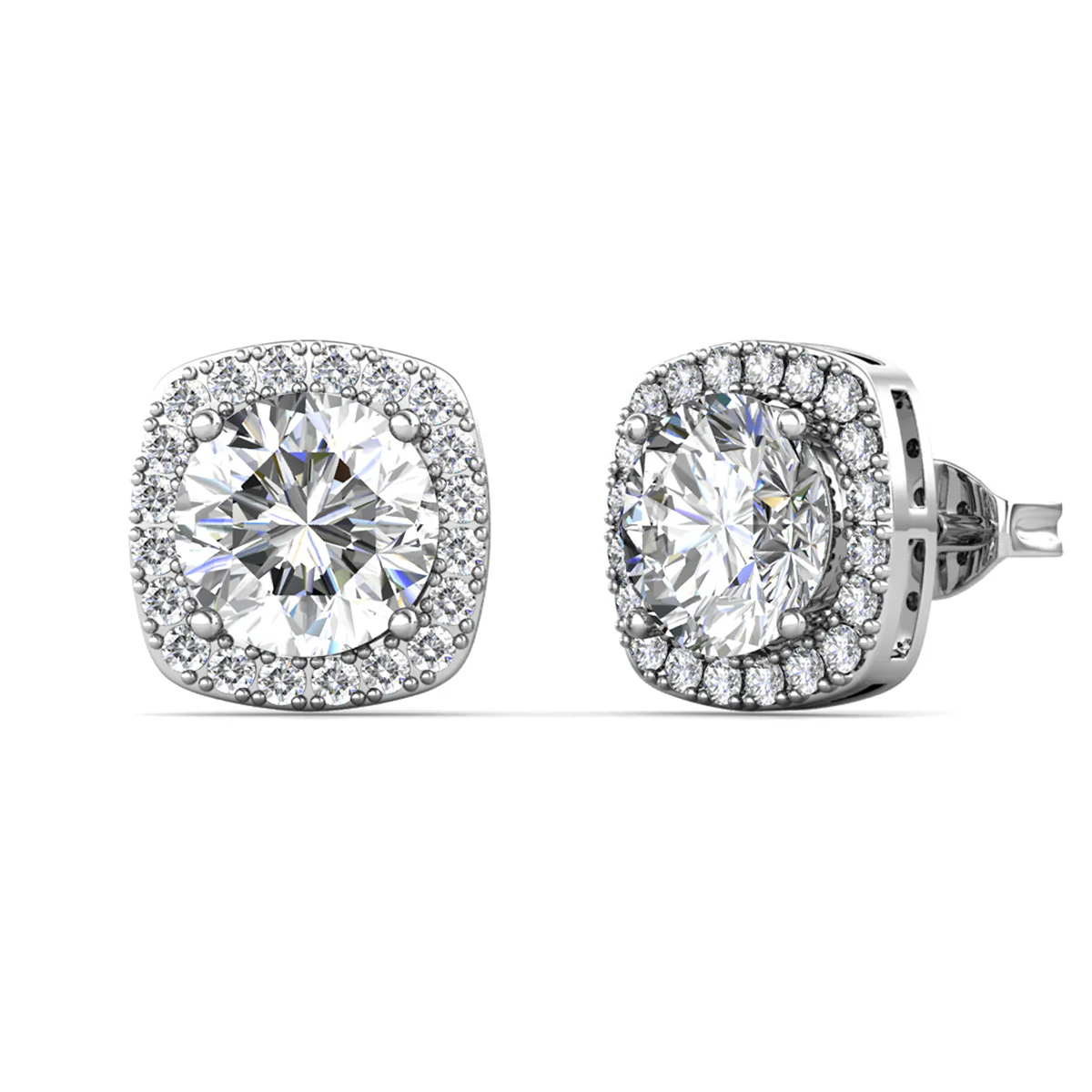 Moissanite by Cate & Chloe Hannah 18k Gold Plated 925 Sterling Silver Stud Earrings 1.16tcw - Image 9