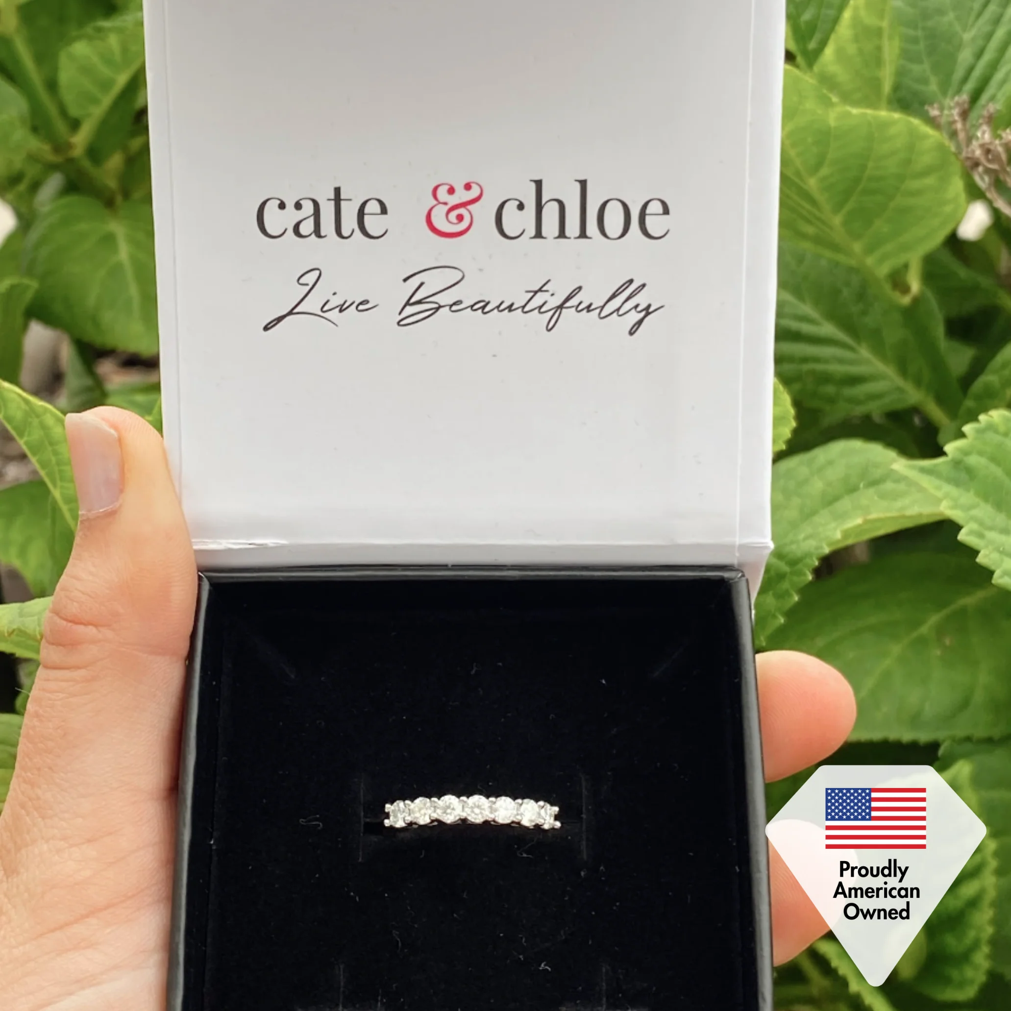 Moissanite by Cate & Chloe Josephine 0.77tcw Round Cut 925 Sterling Silver 18k White Gold Plated Wedding Band - Image 5
