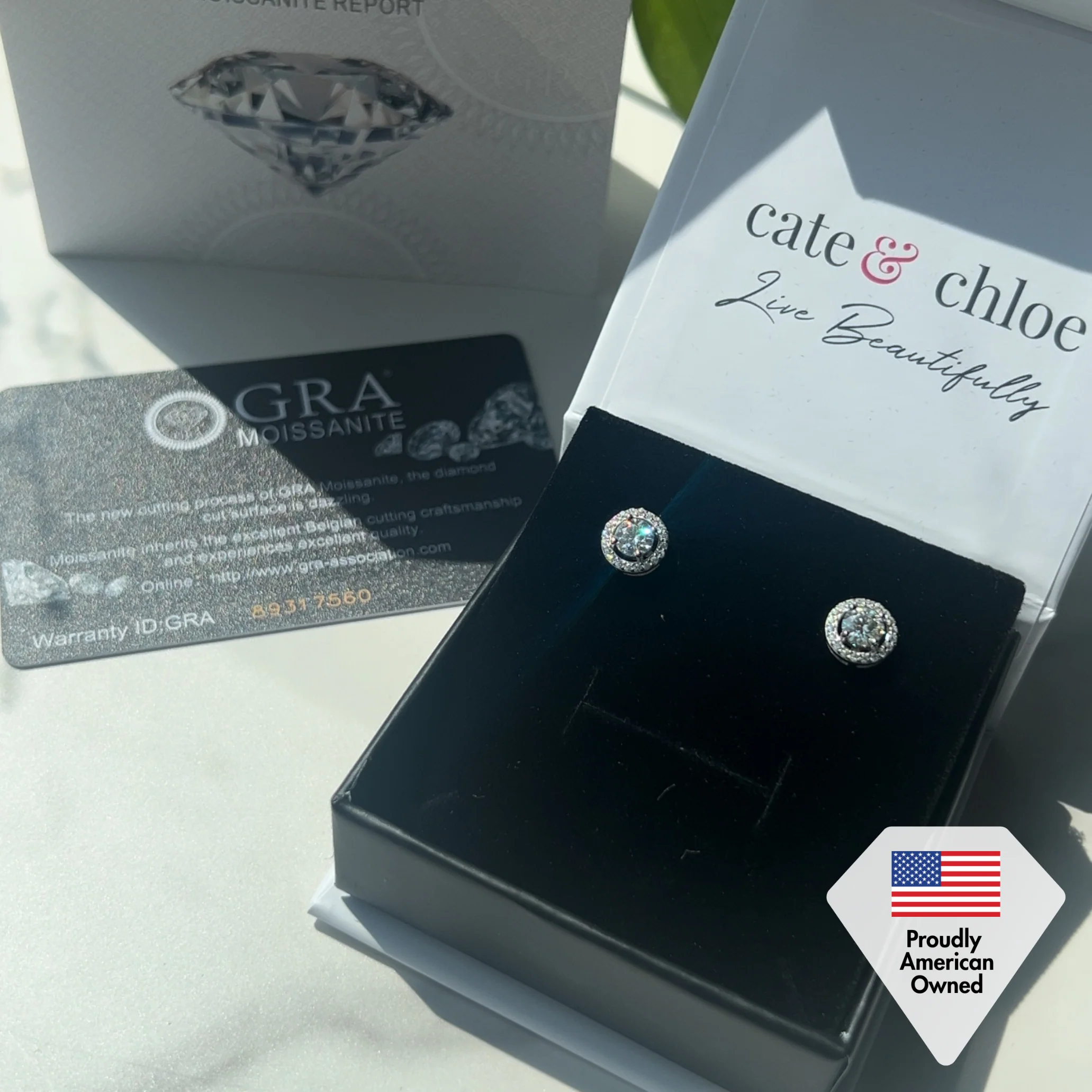 Moissanite by Cate & Chloe Kailani 18k Gold Plated 925 Sterling Silver Stud Earrings 1.18tcw - Image 5